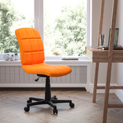 Clayton Mid-Back Orange Quilted Vinyl Swivel Task Office Chair