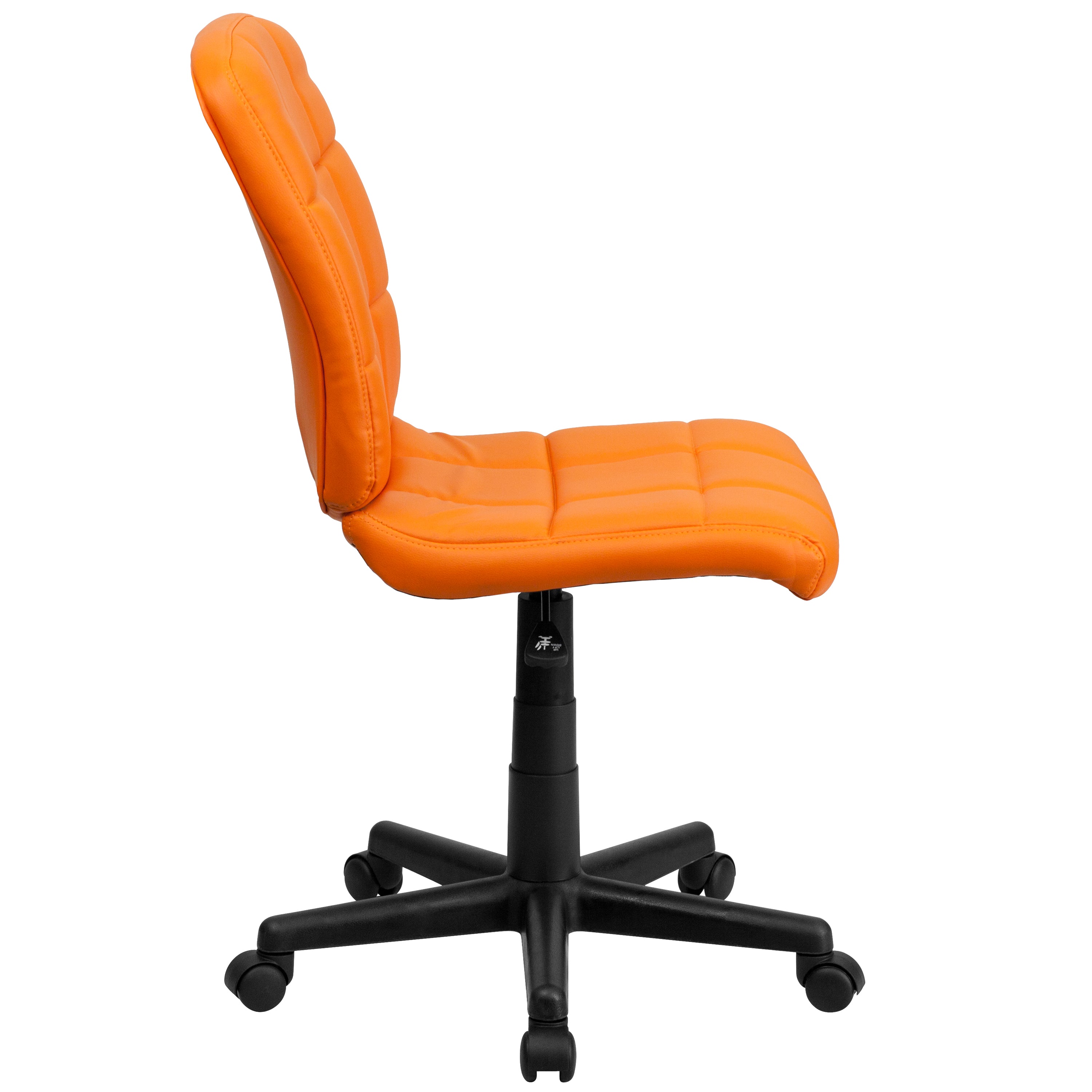 Clayton Mid-Back Orange Quilted Vinyl Swivel Task Office Chair