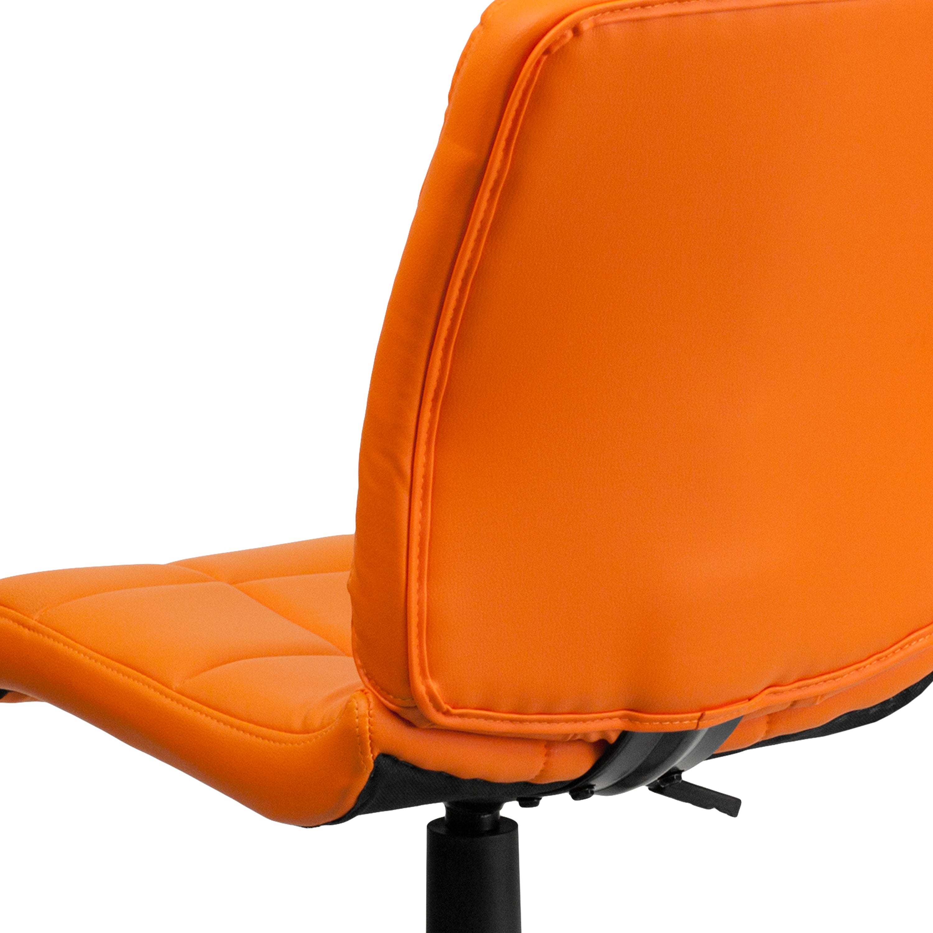 Clayton Mid-Back Orange Quilted Vinyl Swivel Task Office Chair