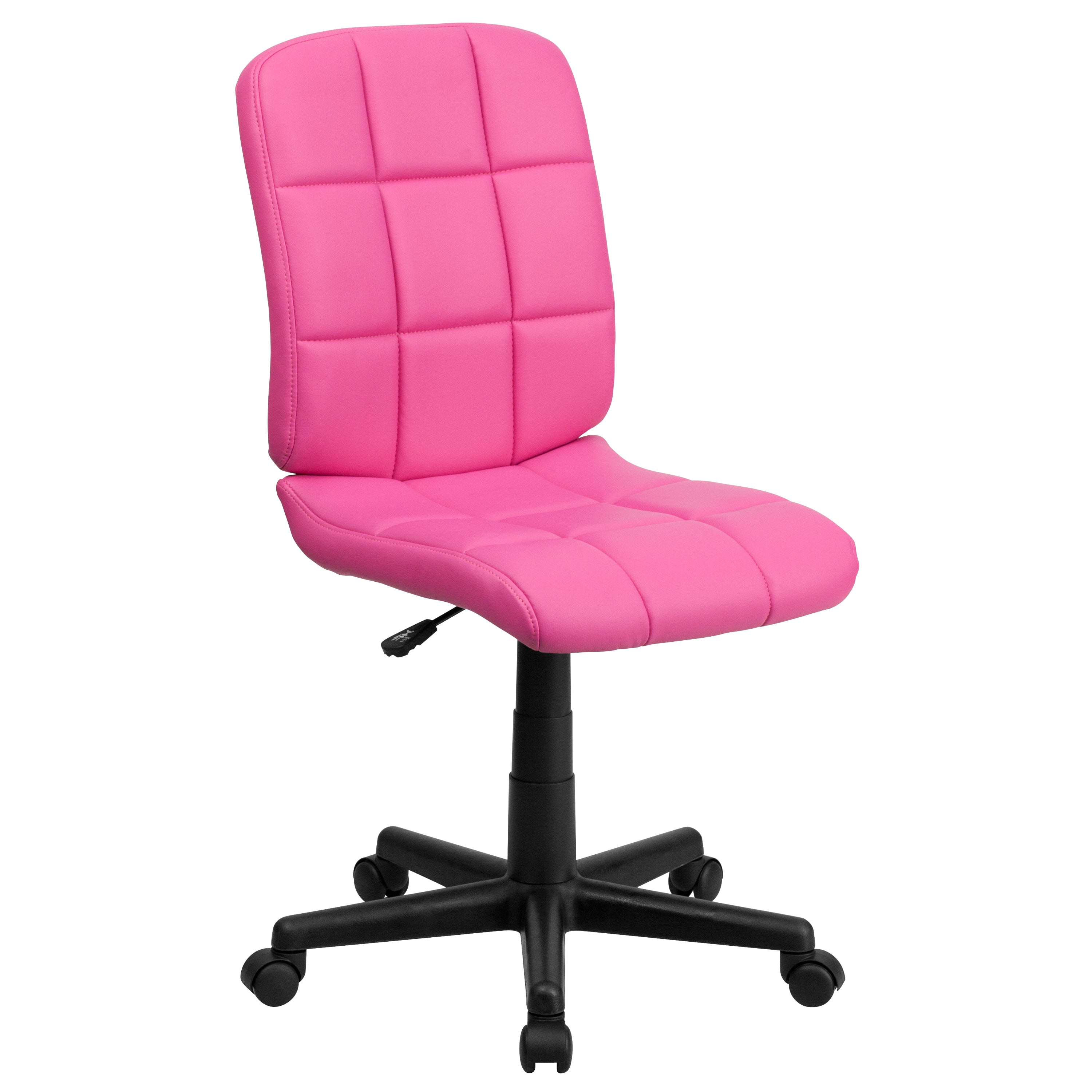 Clayton Mid-Back Pink Quilted Vinyl Swivel Task Office Chair