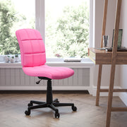 Clayton Mid-Back Pink Quilted Vinyl Swivel Task Office Chair