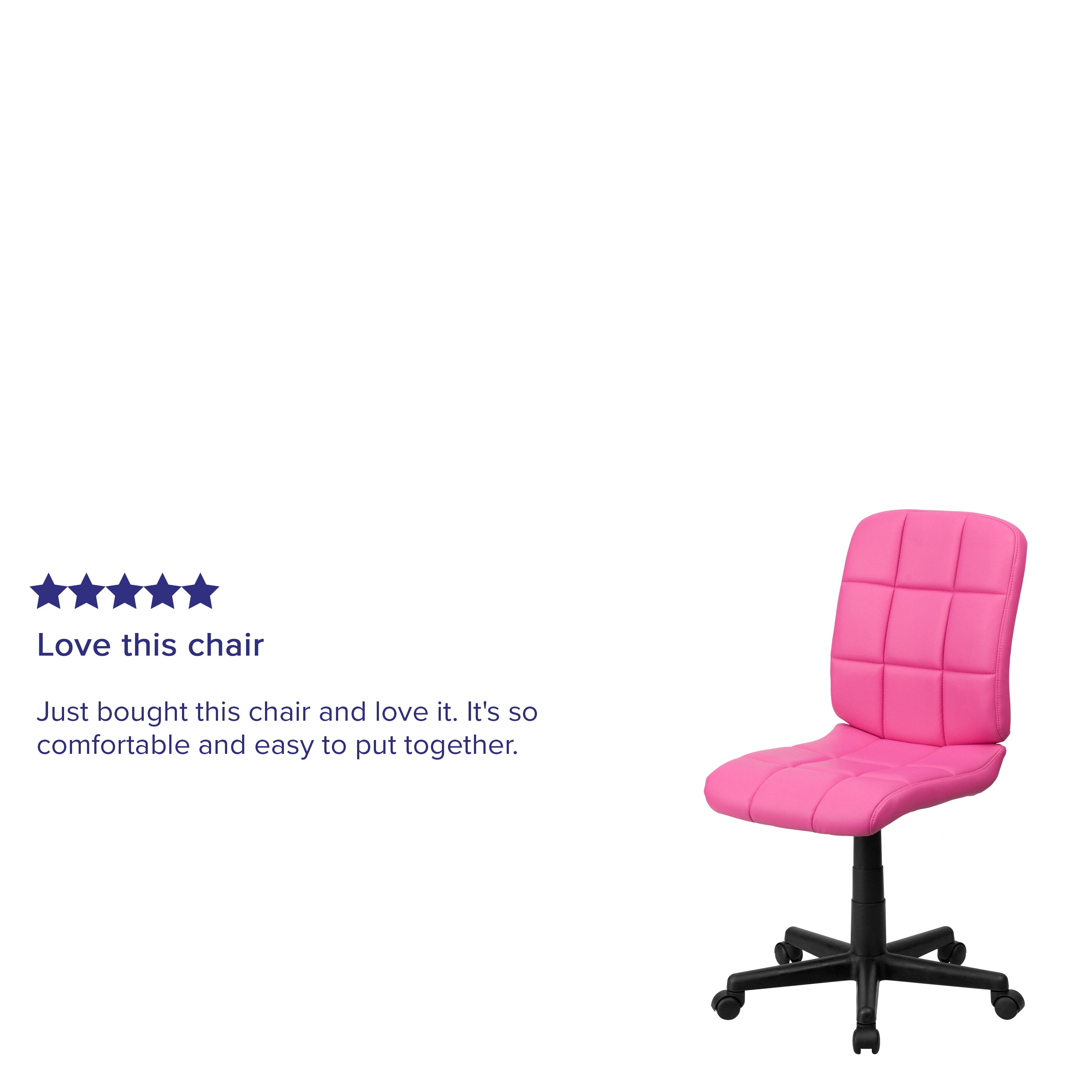 Clayton Mid-Back Pink Quilted Vinyl Swivel Task Office Chair