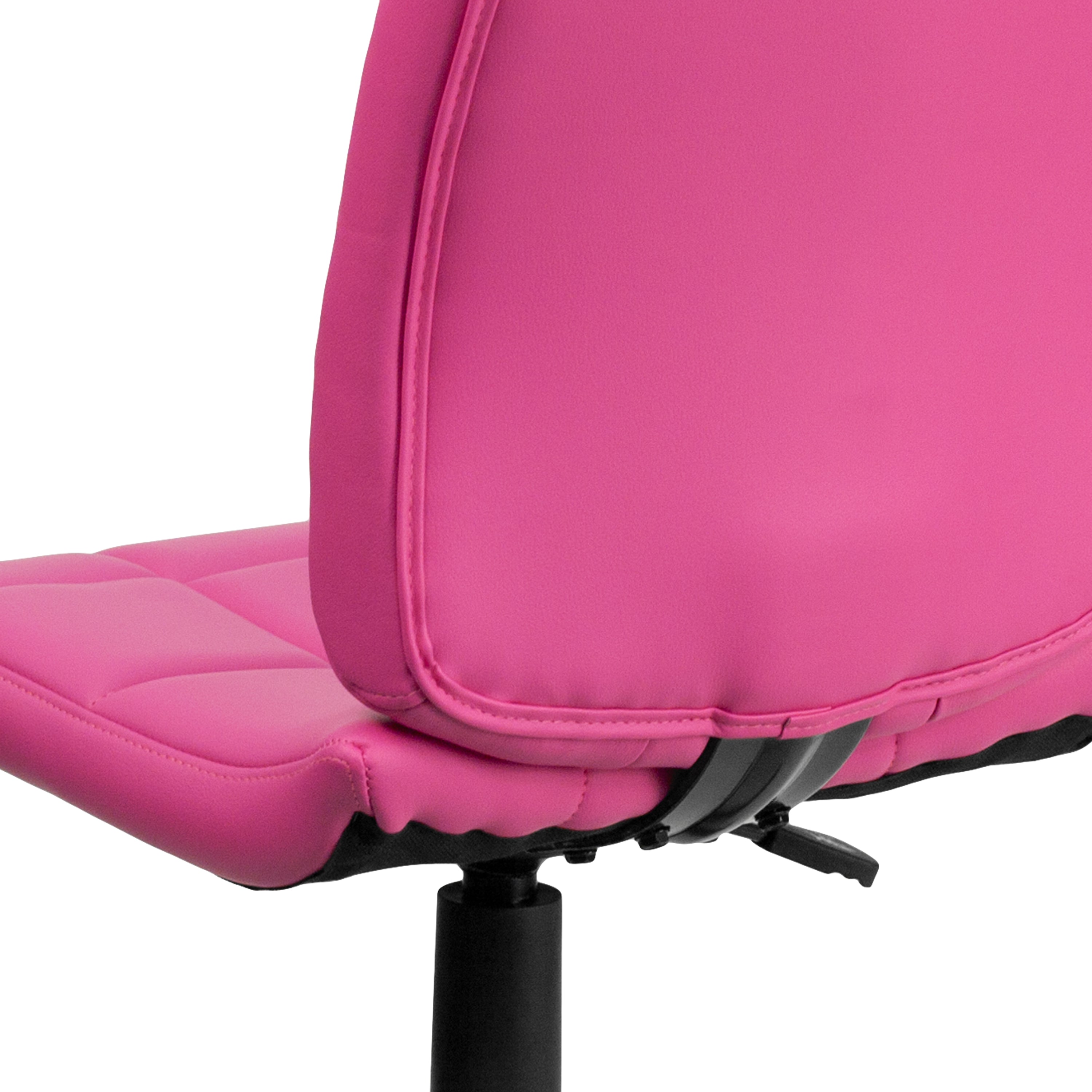 Clayton Mid-Back Pink Quilted Vinyl Swivel Task Office Chair