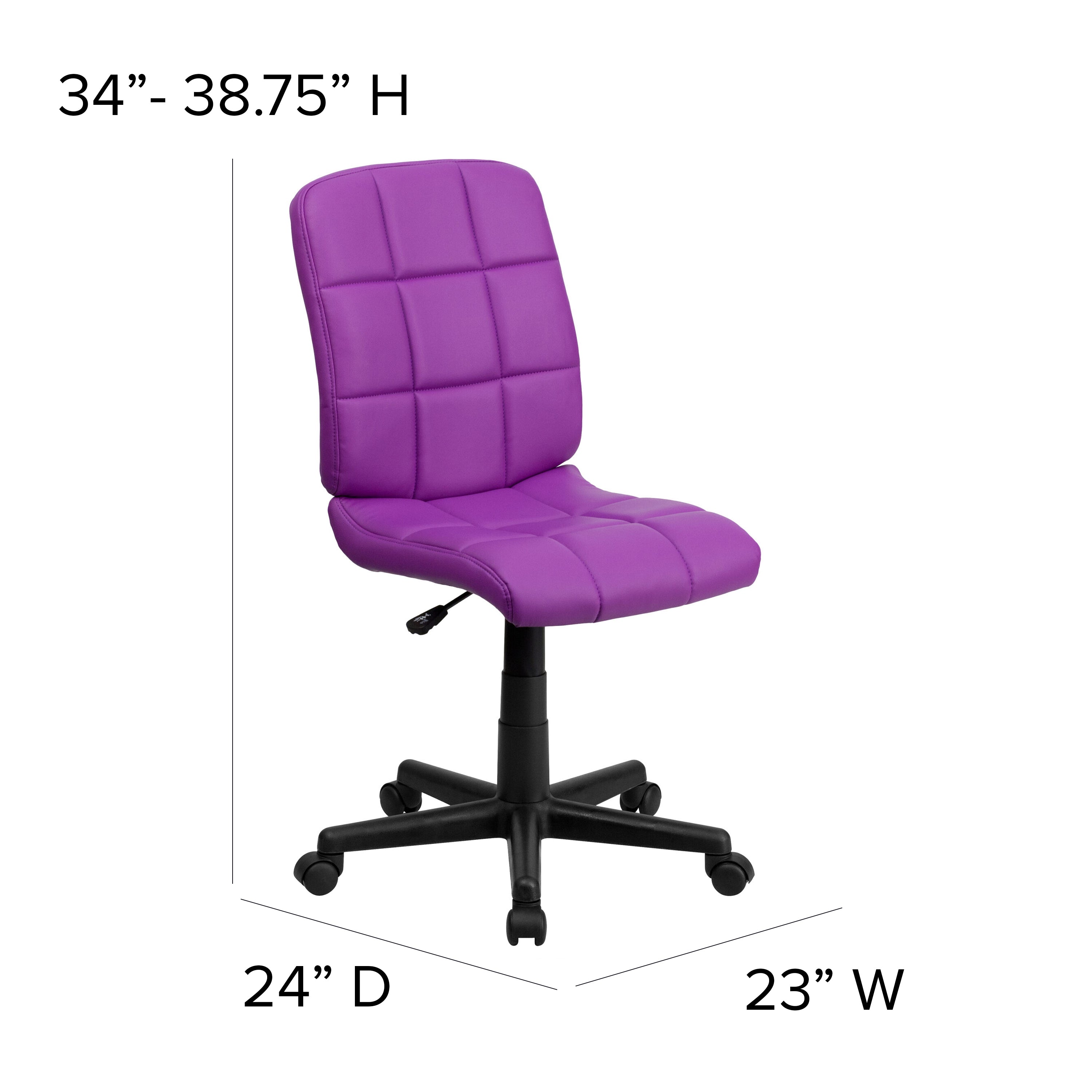 Clayton Mid-Back Purple Quilted Vinyl Swivel Task Office Chair