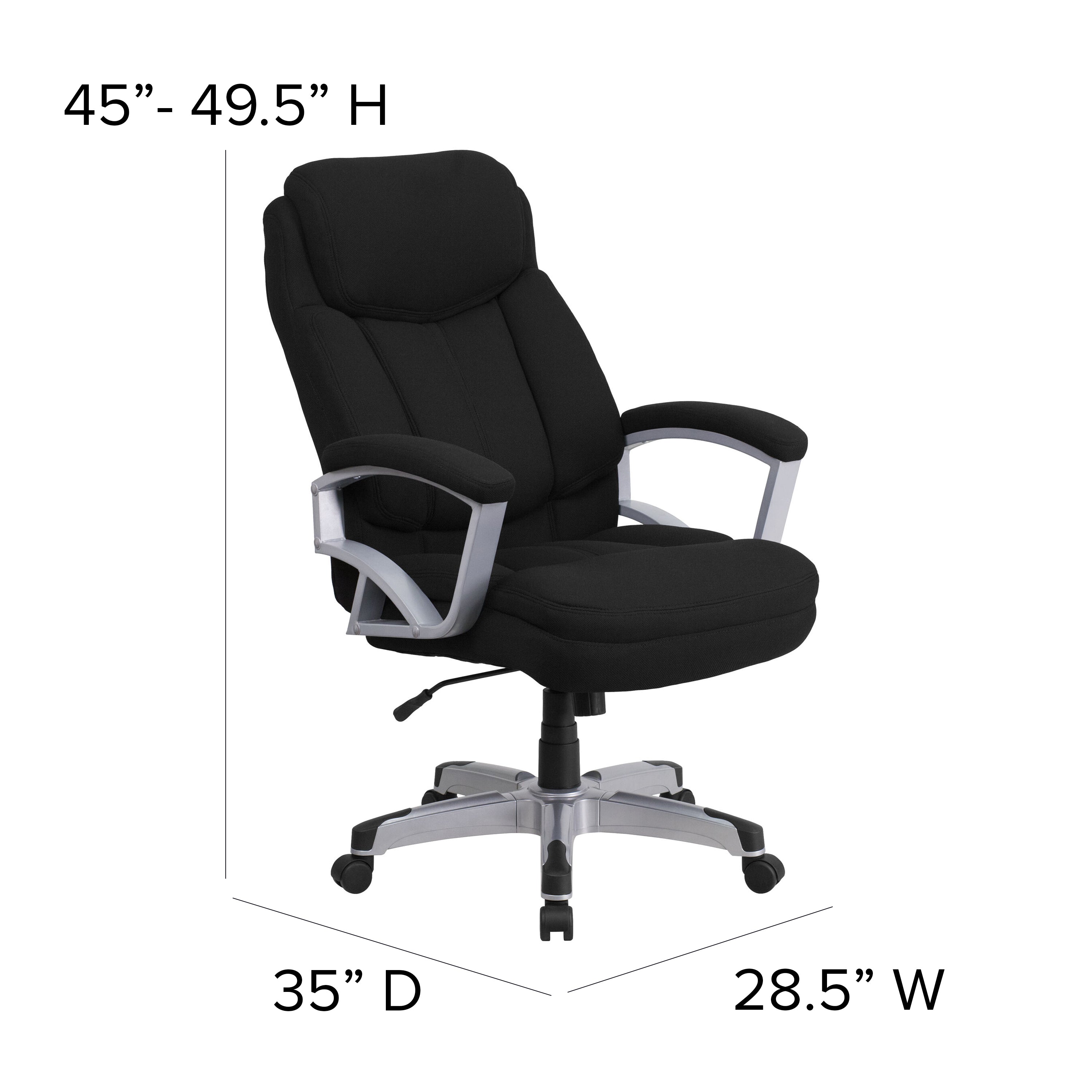 HERCULES Series Big & Tall 500 lb. Rated Black Fabric Executive Swivel Ergonomic Office Chair with Arms