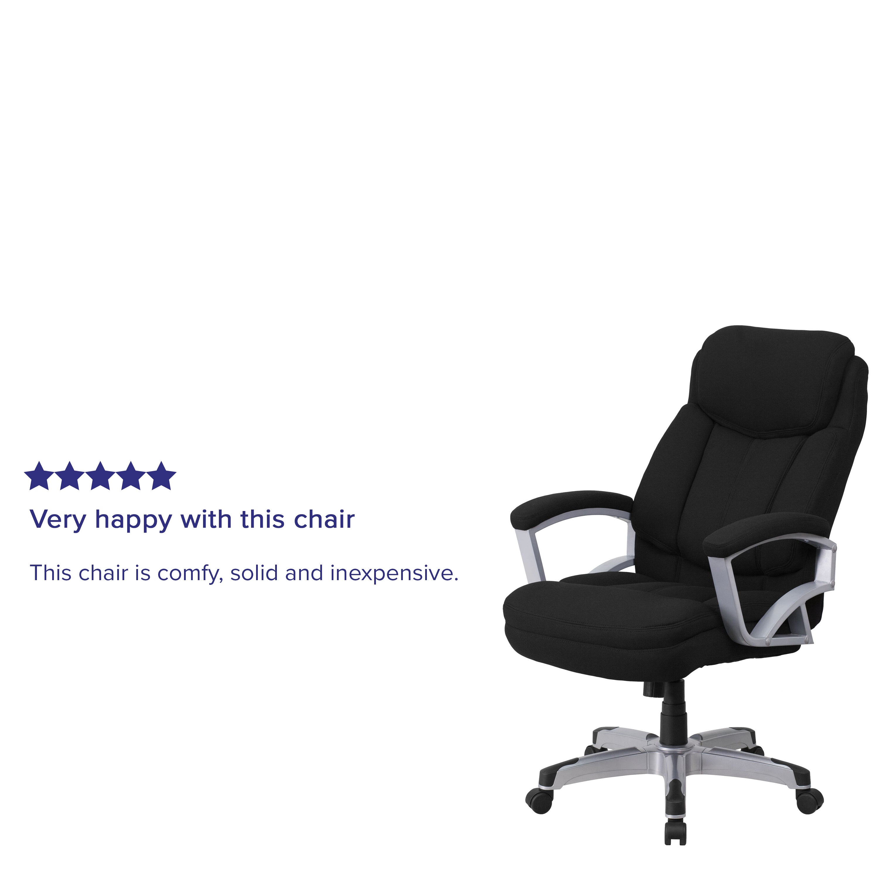 HERCULES Series Big & Tall 500 lb. Rated Black Fabric Executive Swivel Ergonomic Office Chair with Arms