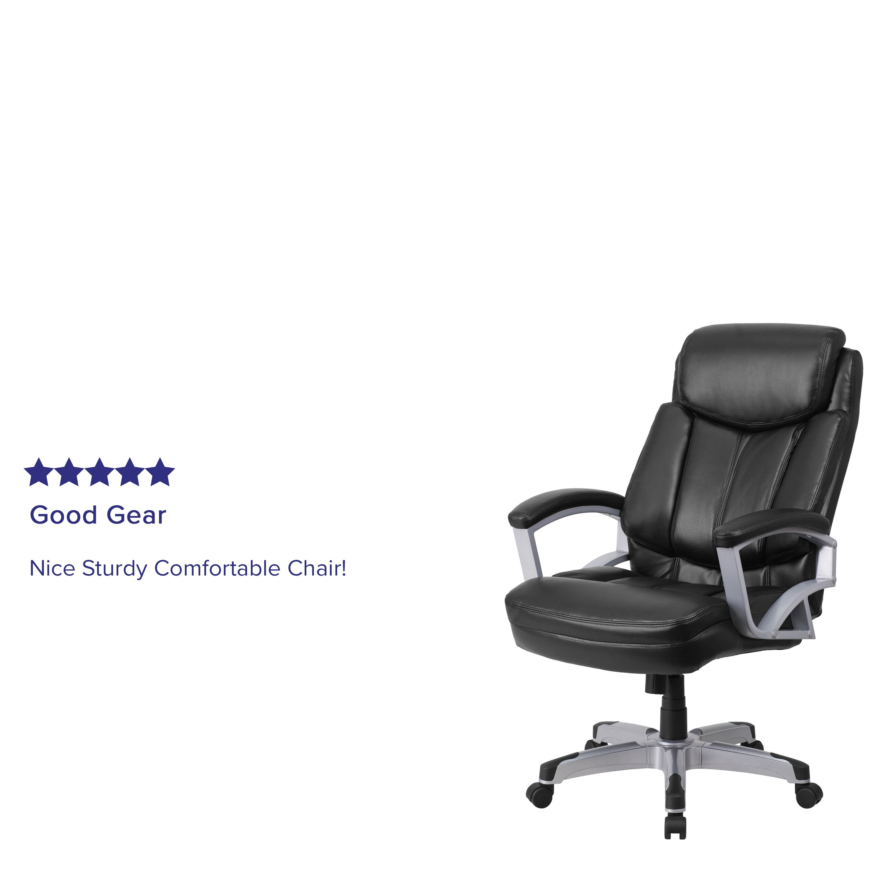 HERCULES Series Big & Tall 500 lb. Rated Black LeatherSoft Executive Swivel Ergonomic Office Chair with Arms