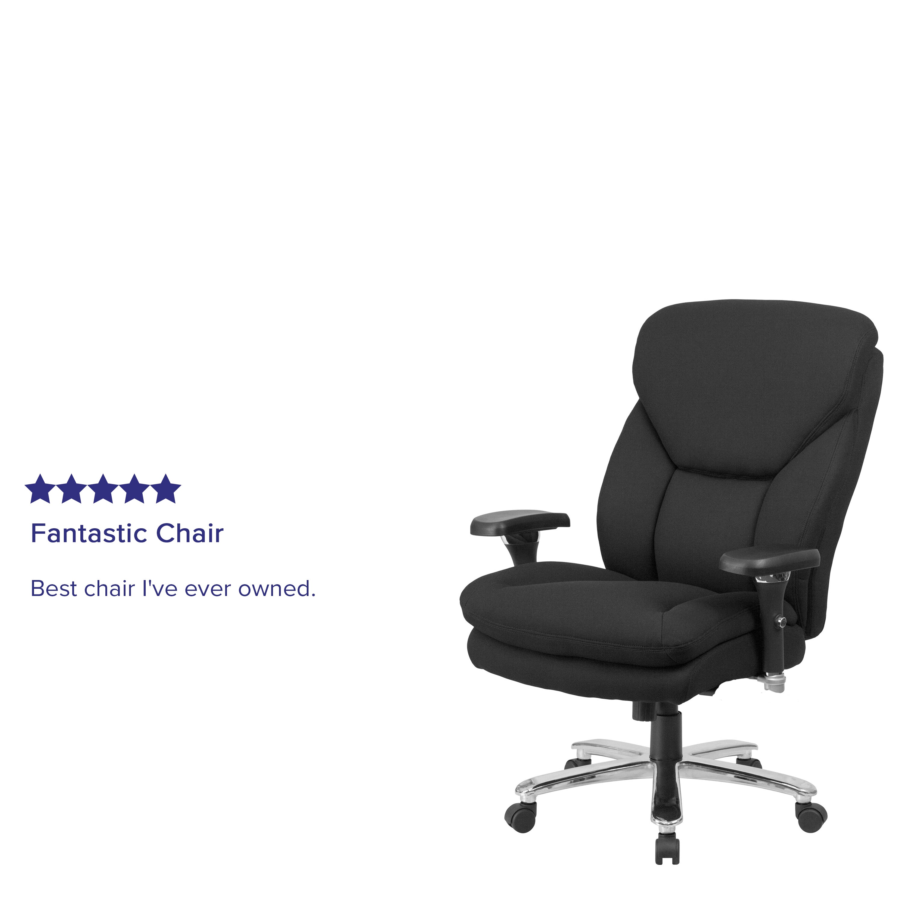 HERCULES Series 24/7 Intensive Use Big & Tall 400 lb. Rated Black Fabric Executive Ergonomic Office Chair with Lumbar Knob