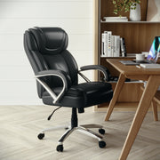 HERCULES Series Big & Tall 500 lb. Rated Black LeatherSoft Executive Swivel Ergonomic Office Chair with Extra Wide Seat