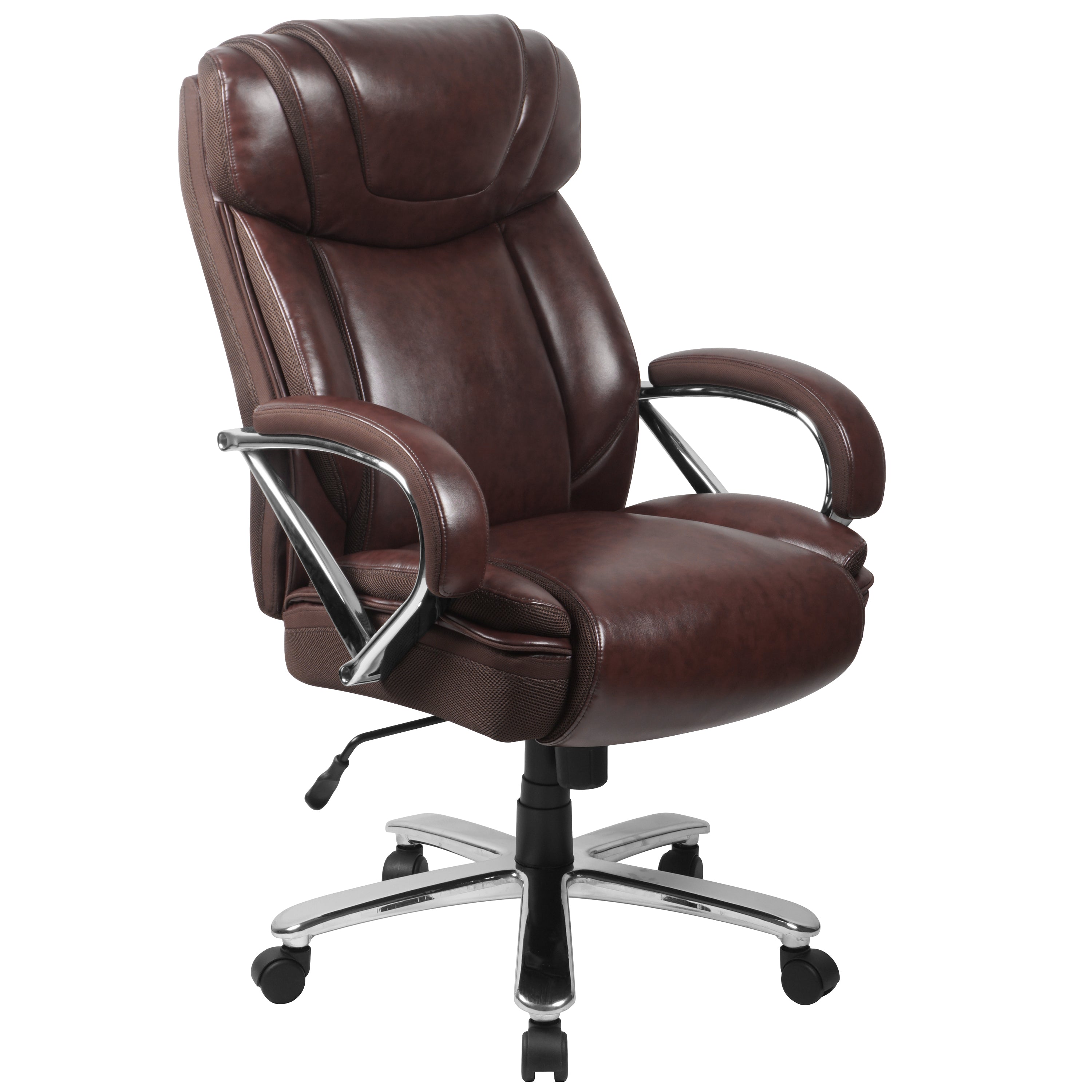 HERCULES Series Big & Tall 500 lb. Rated Brown LeatherSoft Executive Swivel Ergonomic Office Chair with Extra Wide Seat