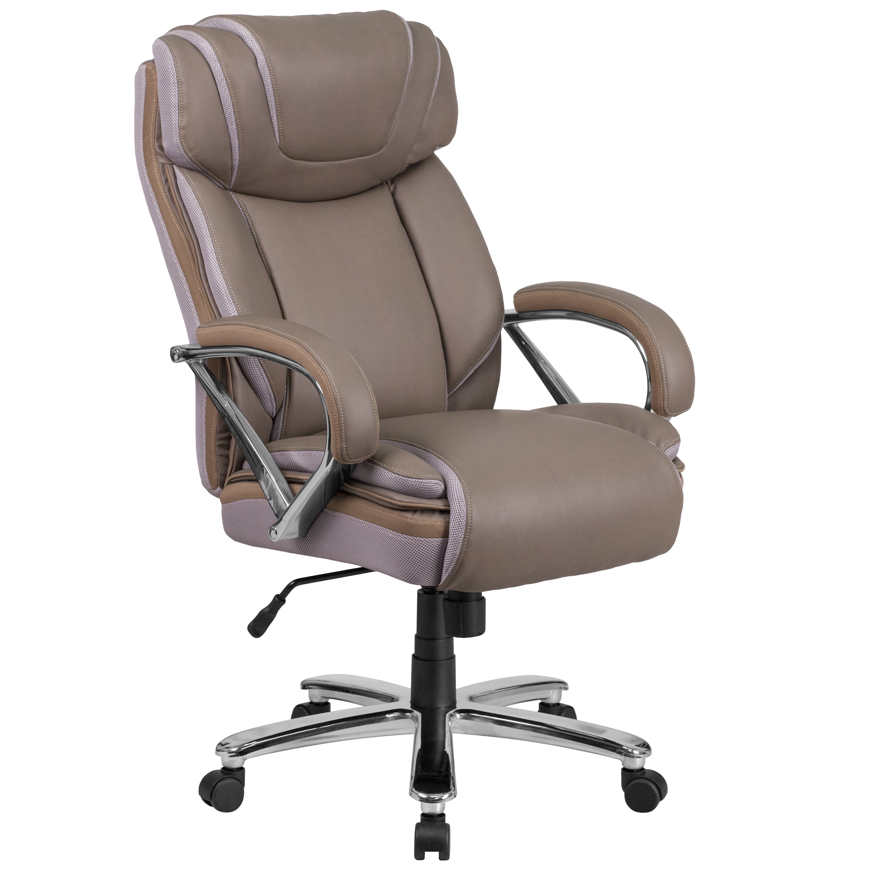 HERCULES Series Big & Tall 500 lb. Rated Taupe LeatherSoft Executive Swivel Ergonomic Office Chair with Extra Wide Seat