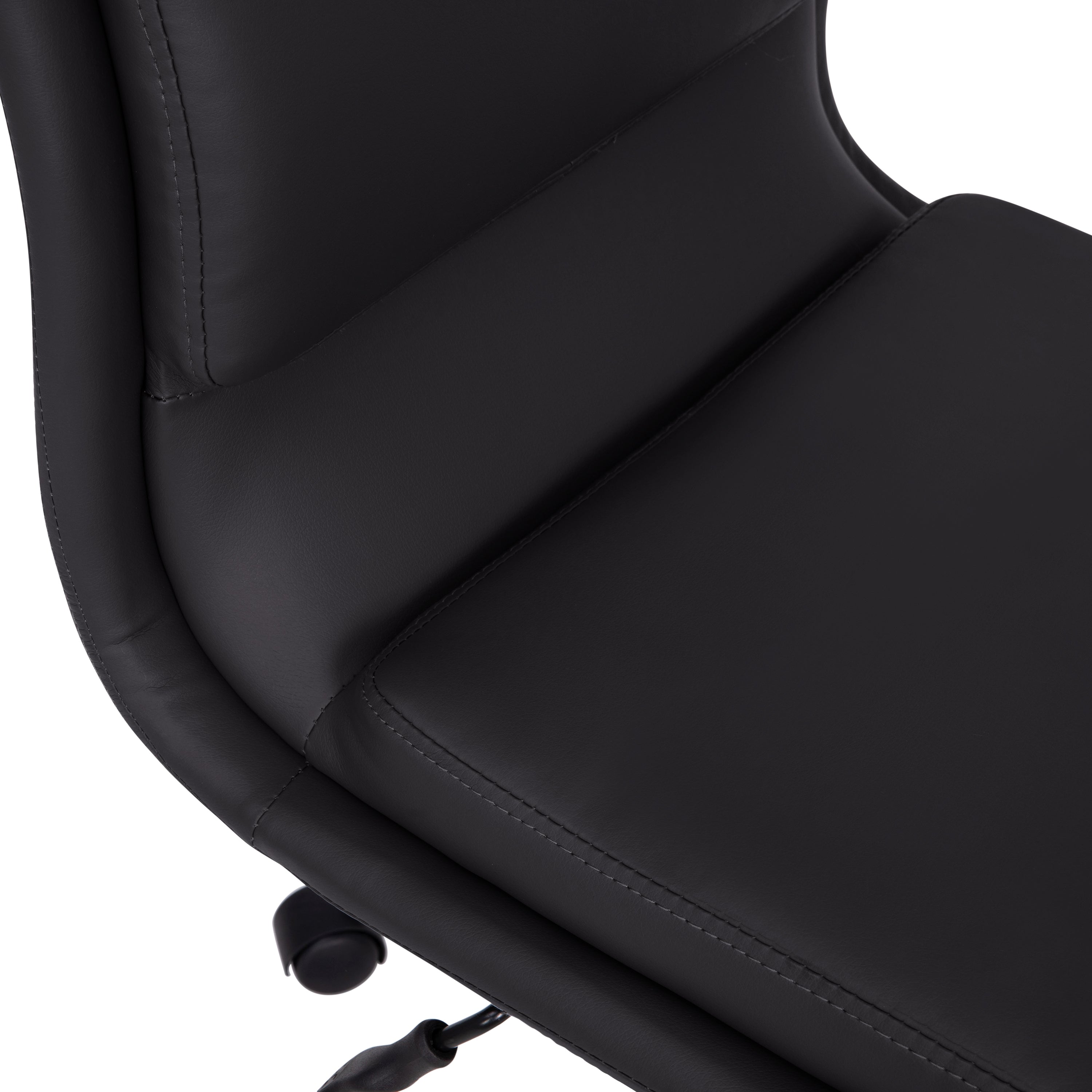 Madigan Mid-Back Armless Swivel Task Office Chair with LeatherSoft and Adjustable Chrome Base, Black