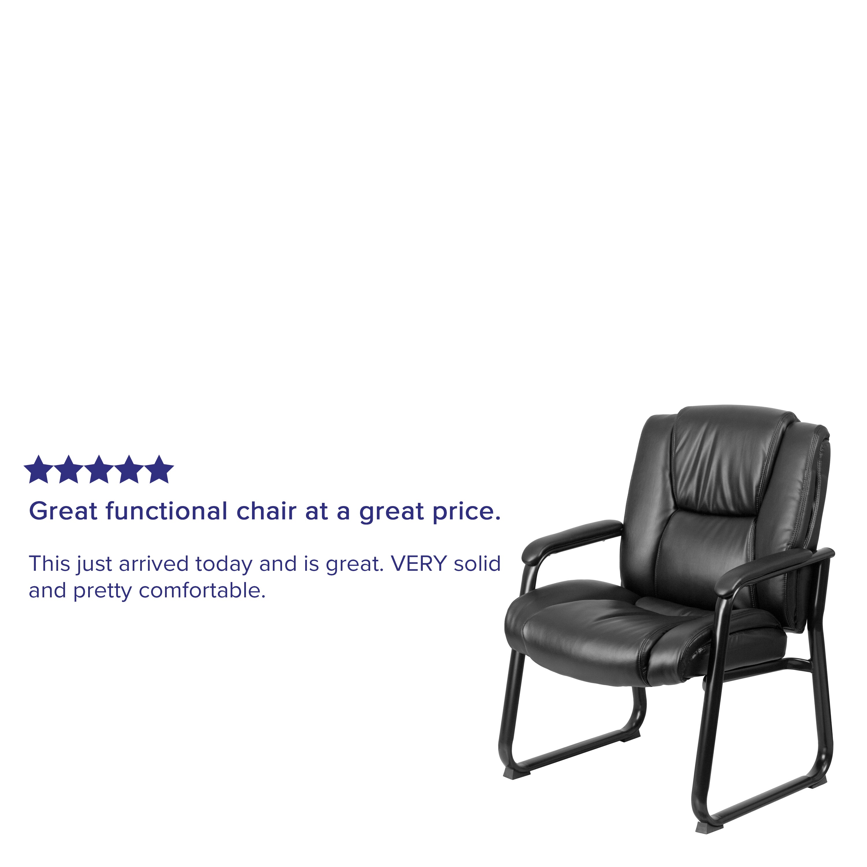 Reception Chairs | Black LeatherSoft Side Chairs for Reception and Office
