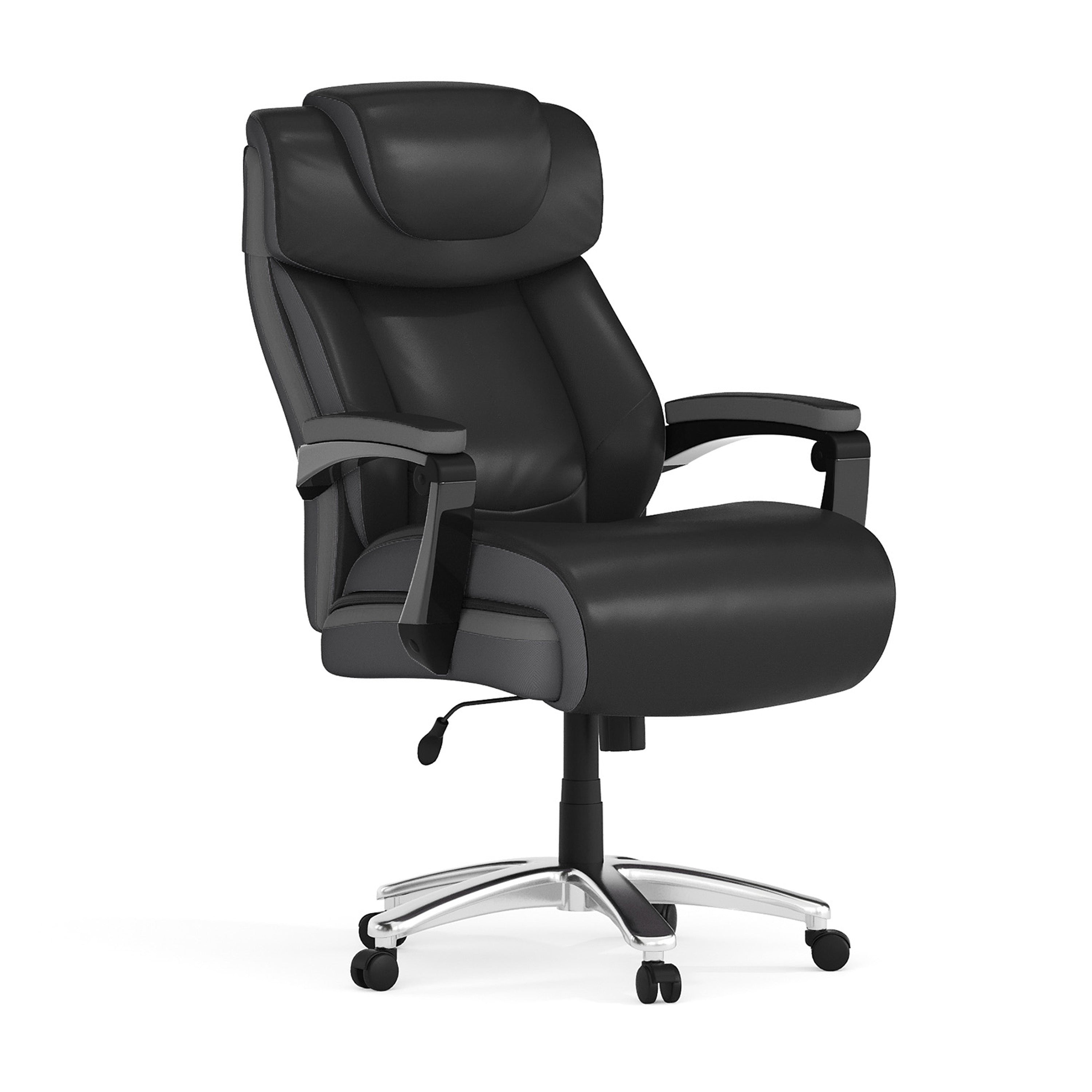 HERCULES Series Big & Tall 500 lb. Rated Black LeatherSoft Executive Swivel Ergonomic Office Chair with Adjustable Headrest