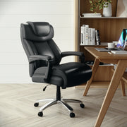 HERCULES Series Big & Tall 500 lb. Rated Black LeatherSoft Executive Swivel Ergonomic Office Chair with Adjustable Headrest