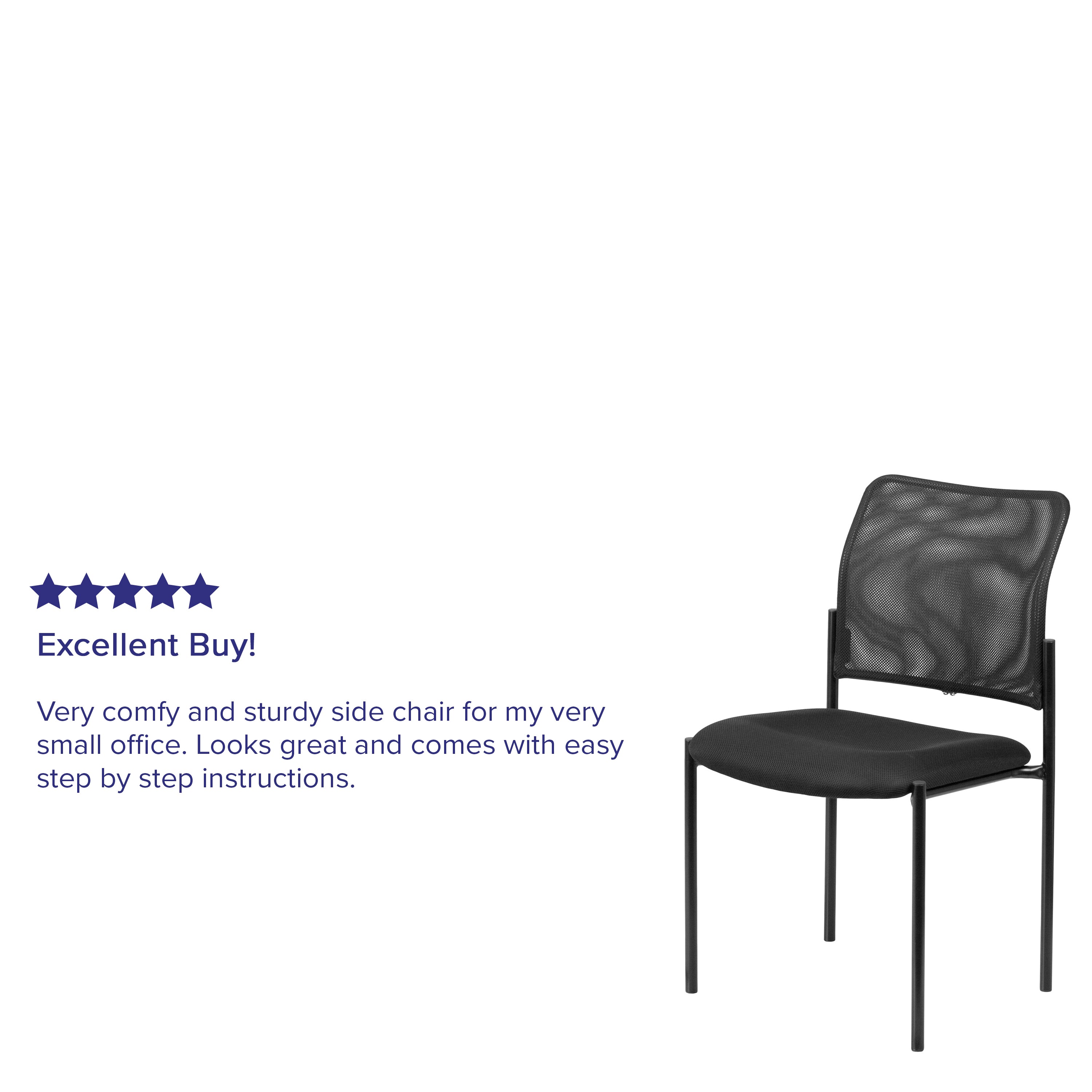 Jana Comfort Black Mesh Stackable Steel Side Chair