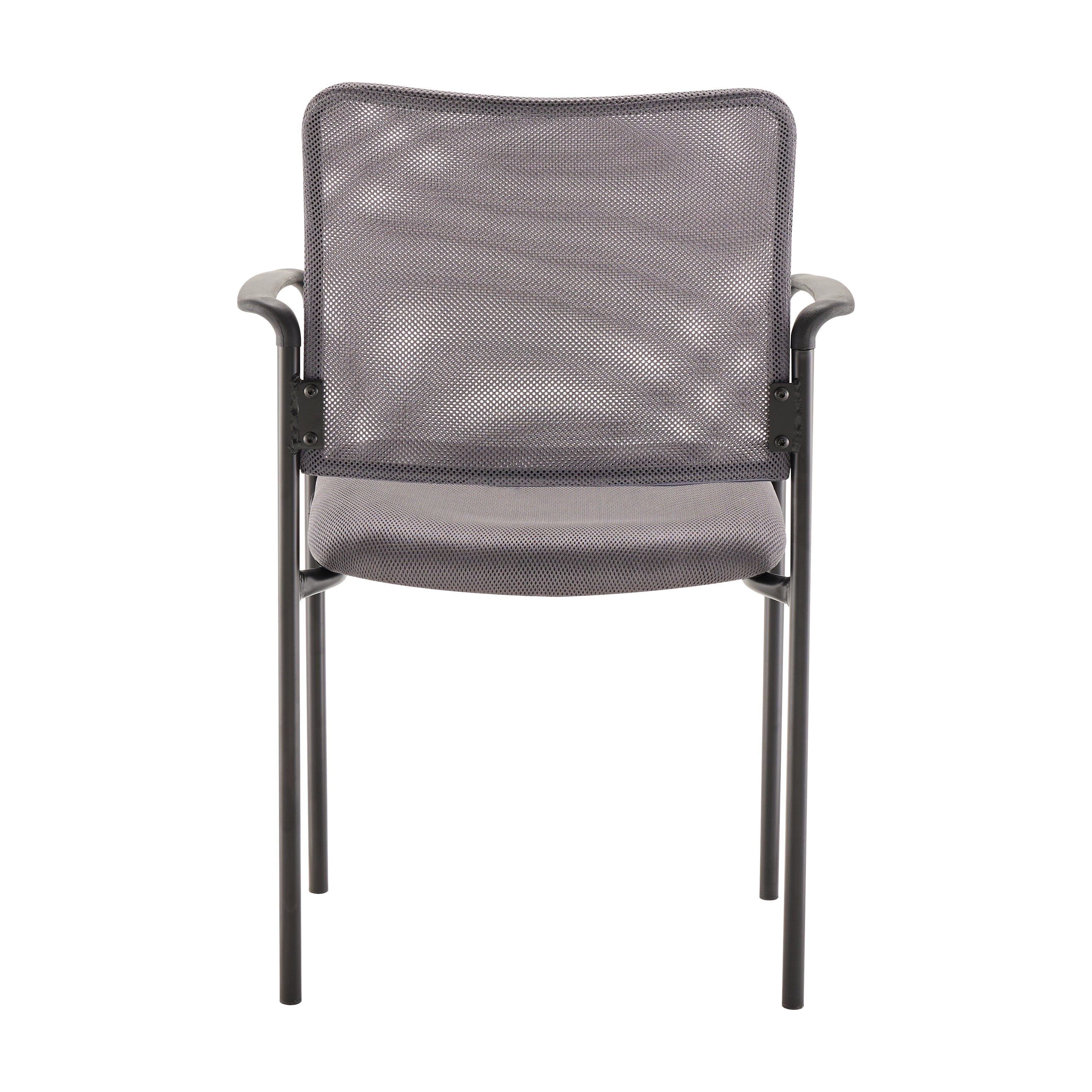 Jana Comfort Gray Mesh Stackable Steel Side Chair with Arms