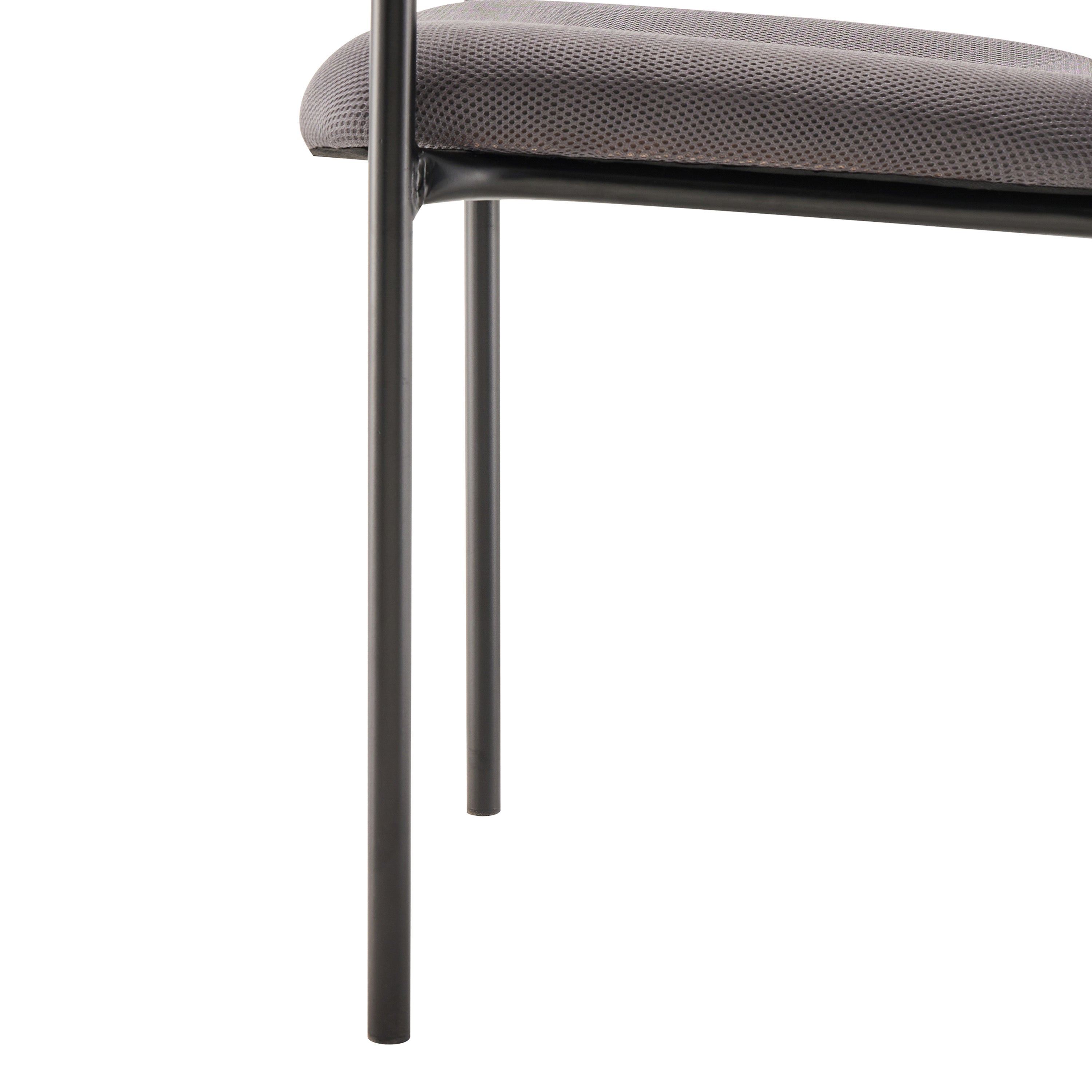 Jana Comfort Gray Mesh Stackable Steel Side Chair with Arms