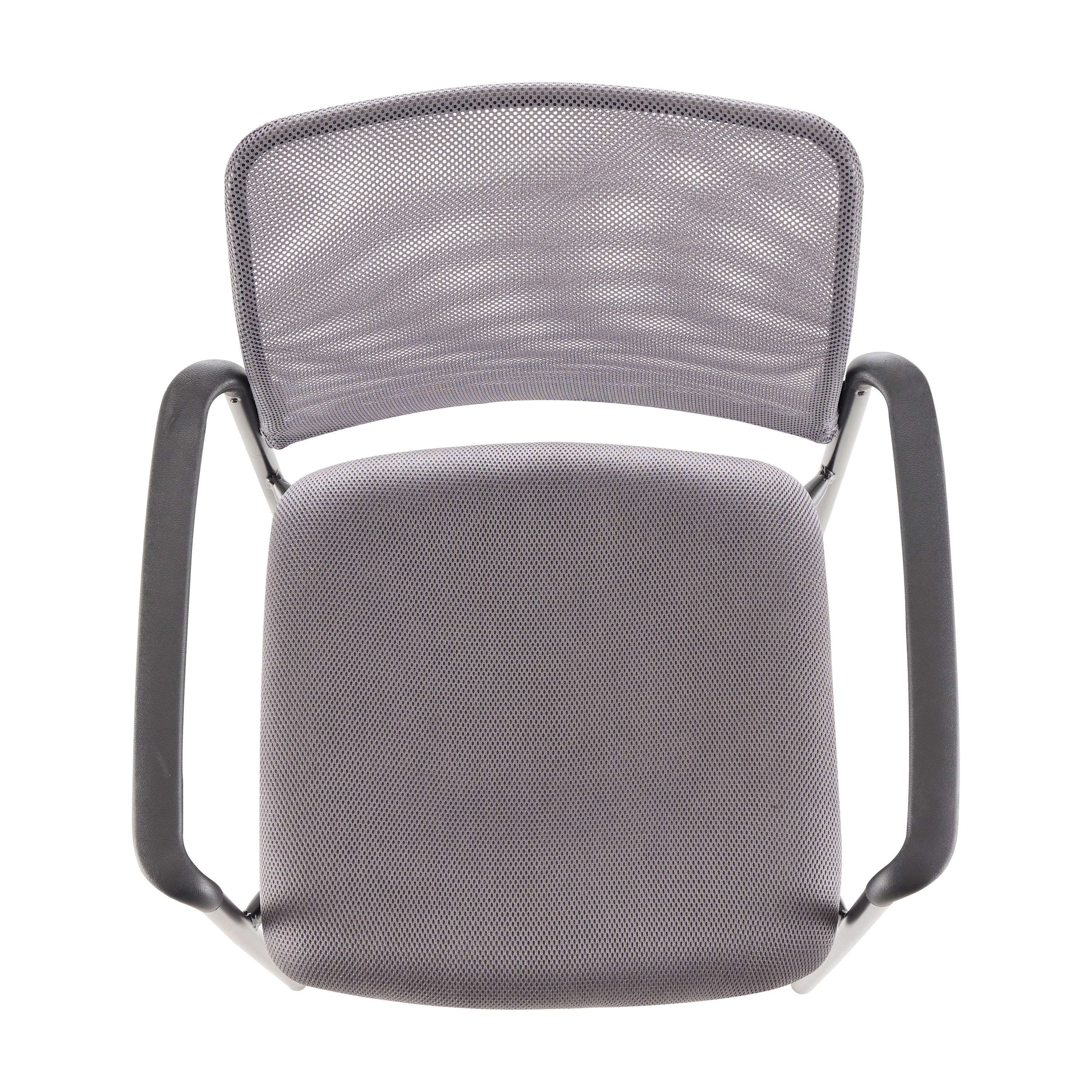 Jana Comfort Gray Mesh Stackable Steel Side Chair with Arms