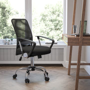 Jenkins Mid-Back Black Mesh Swivel Task Office Chair with Lumbar Support Band and Arms