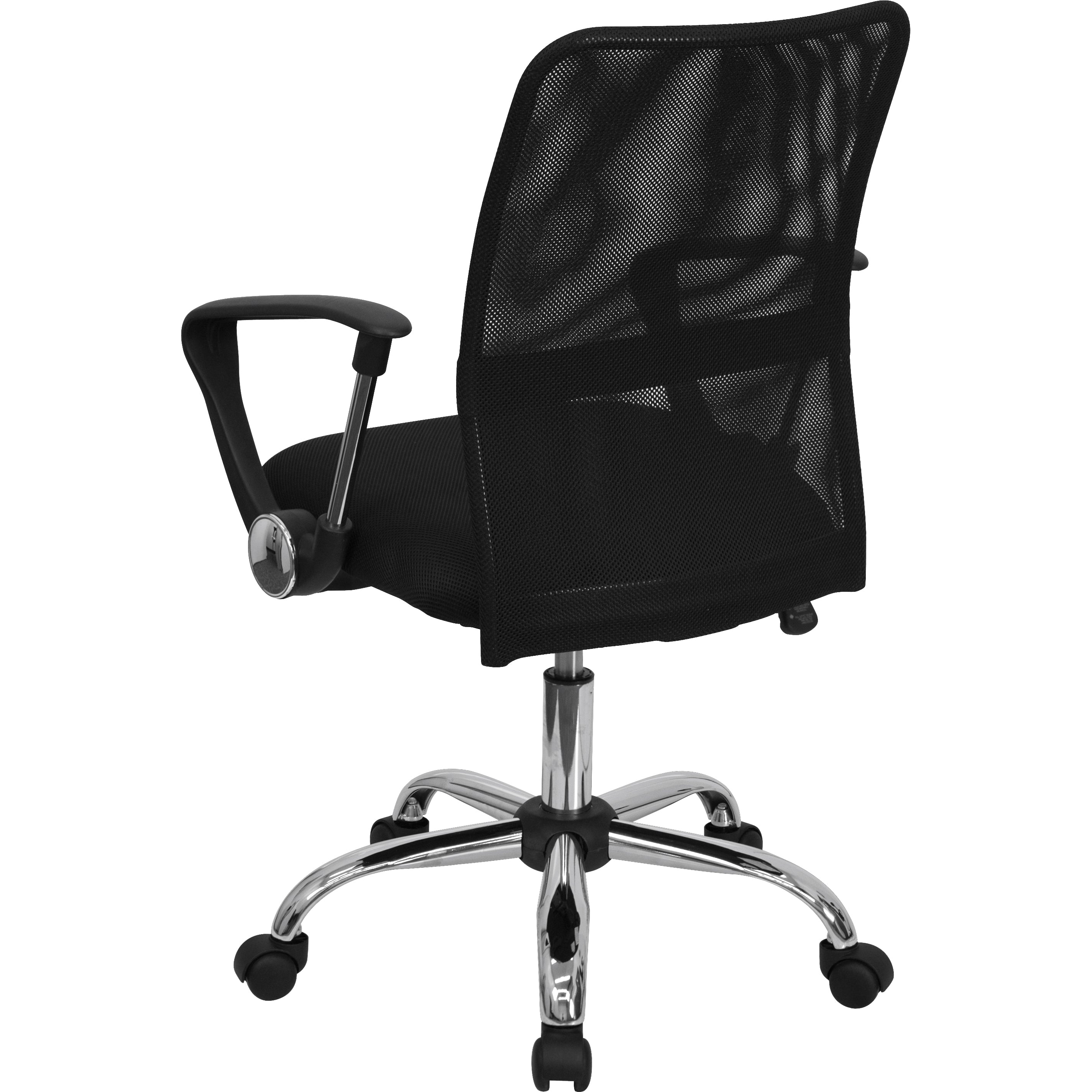 Jenkins Mid-Back Black Mesh Swivel Task Office Chair with Lumbar Support Band and Arms
