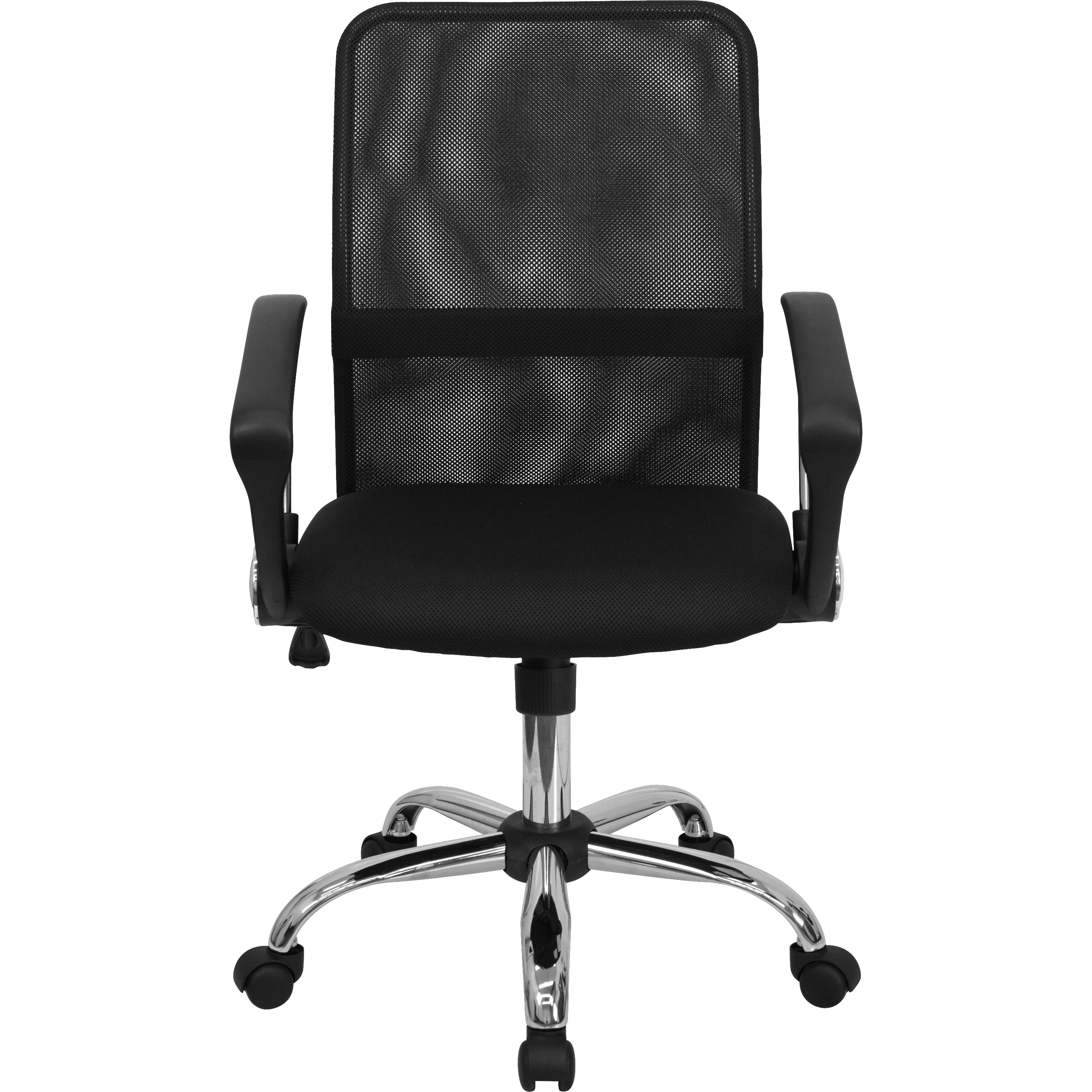 Jenkins Mid-Back Black Mesh Swivel Task Office Chair with Lumbar Support Band and Arms