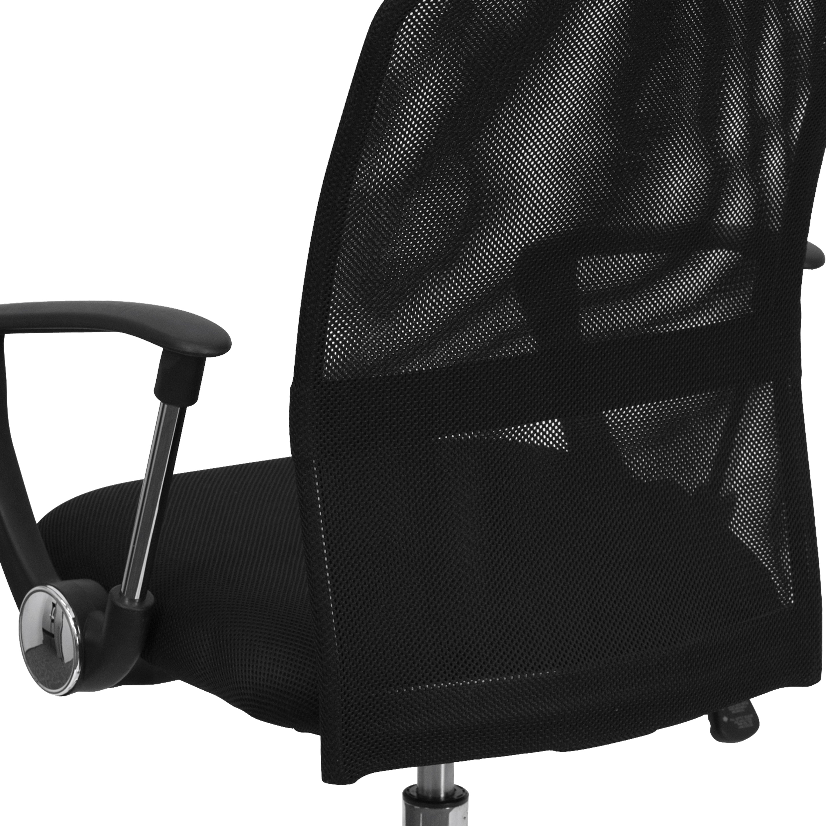 Jenkins Mid-Back Black Mesh Swivel Task Office Chair with Lumbar Support Band and Arms