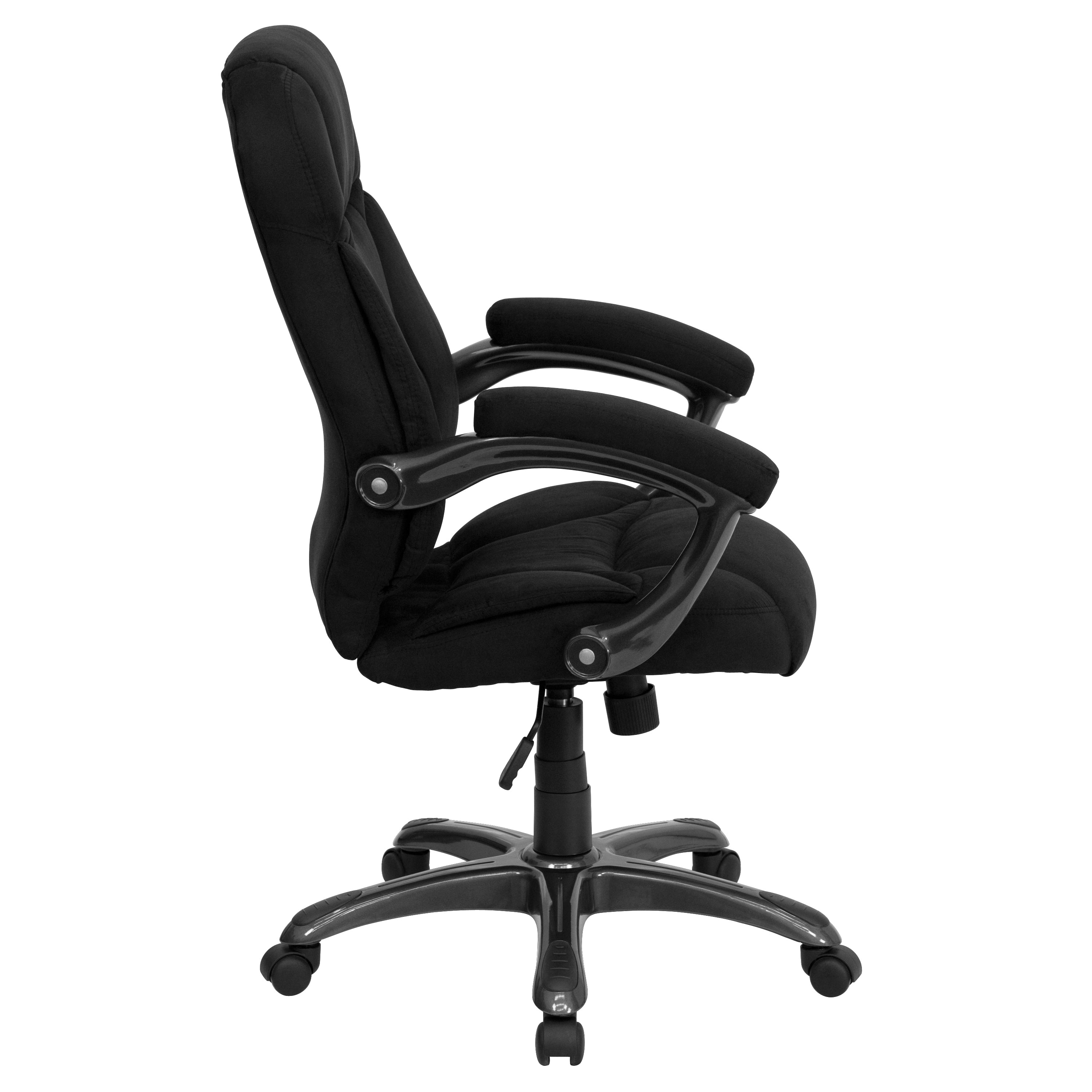 Jessie High Back Black Microfiber Contemporary Executive Swivel Ergonomic Office Chair with Arms