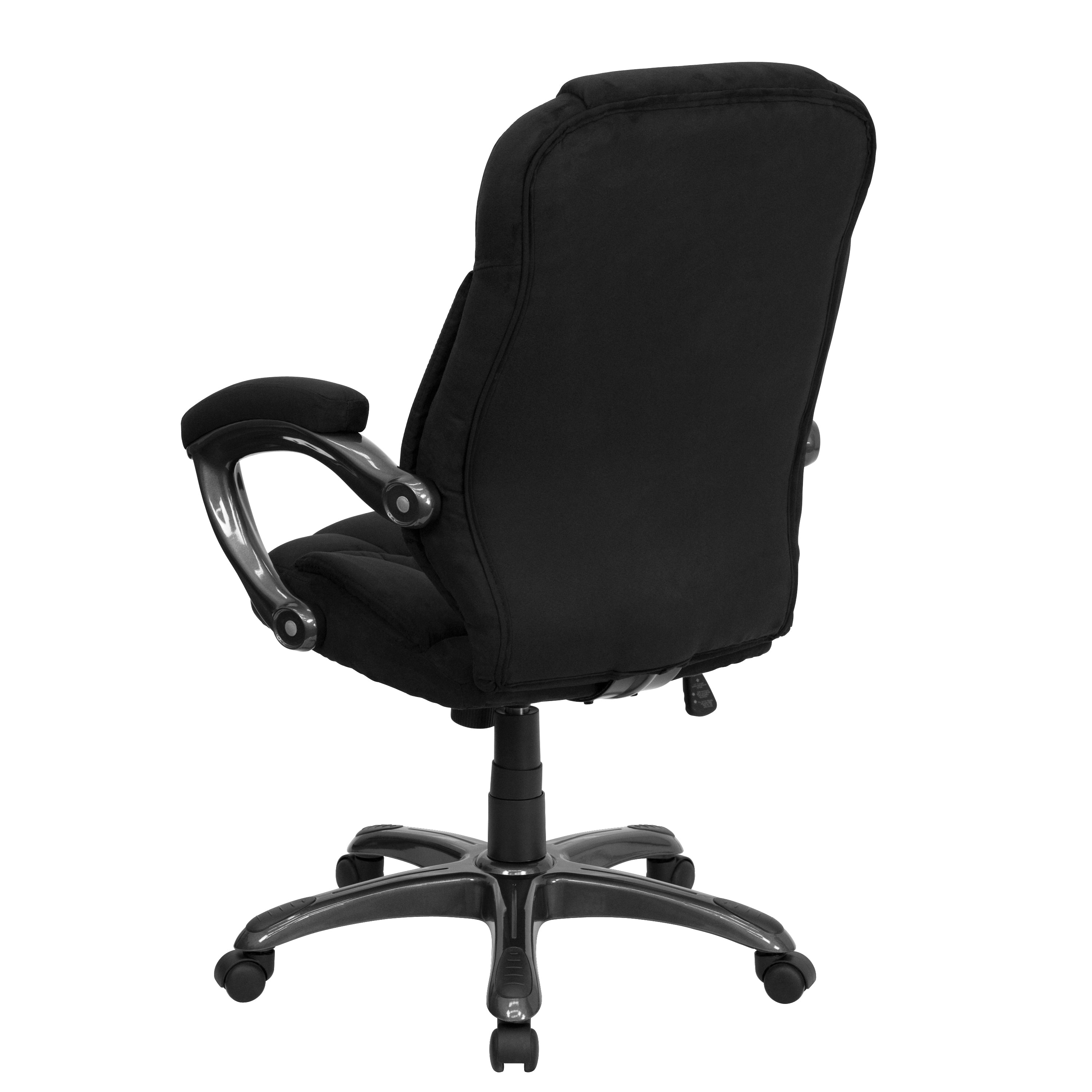 Jessie High Back Black Microfiber Contemporary Executive Swivel Ergonomic Office Chair with Arms