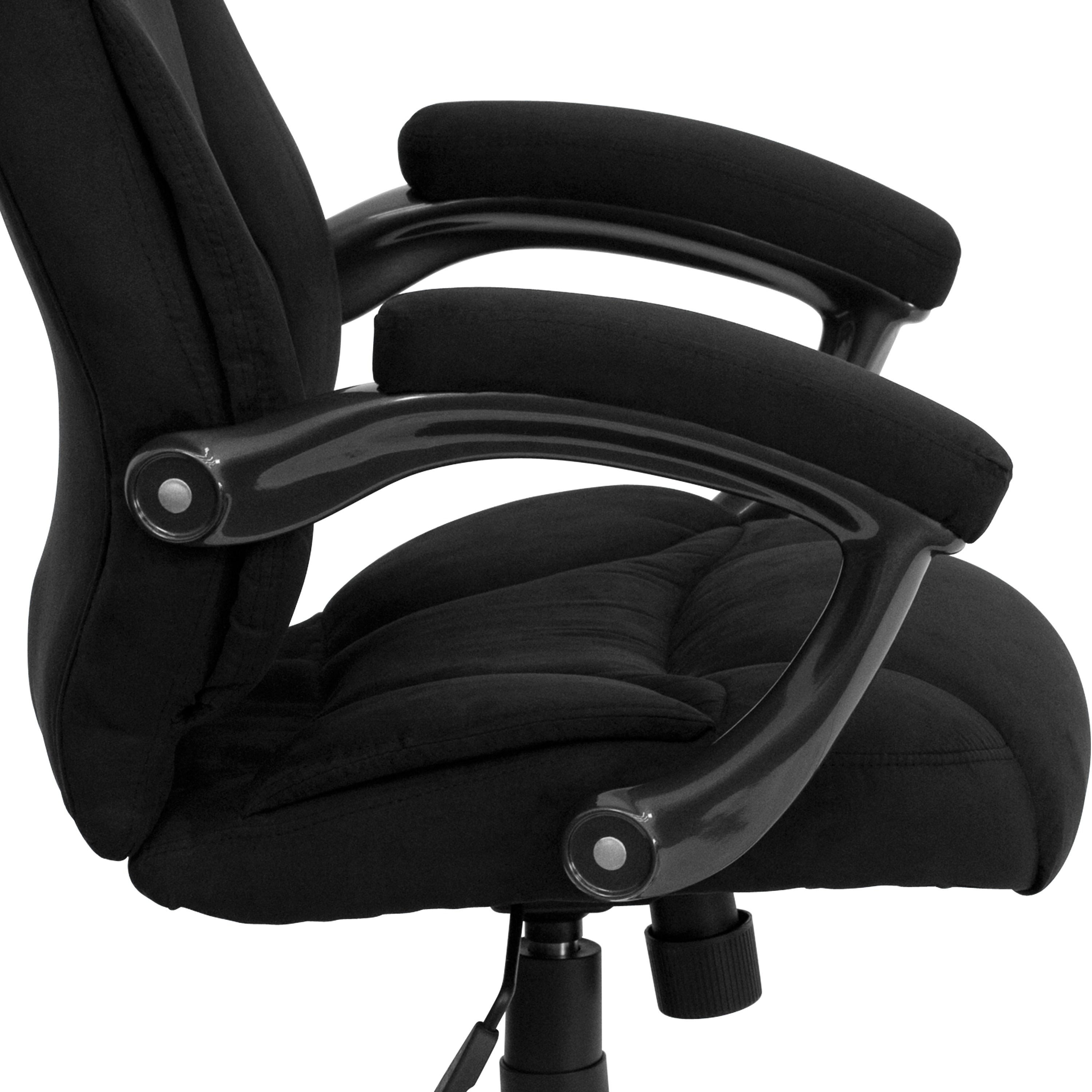 Jessie High Back Black Microfiber Contemporary Executive Swivel Ergonomic Office Chair with Arms