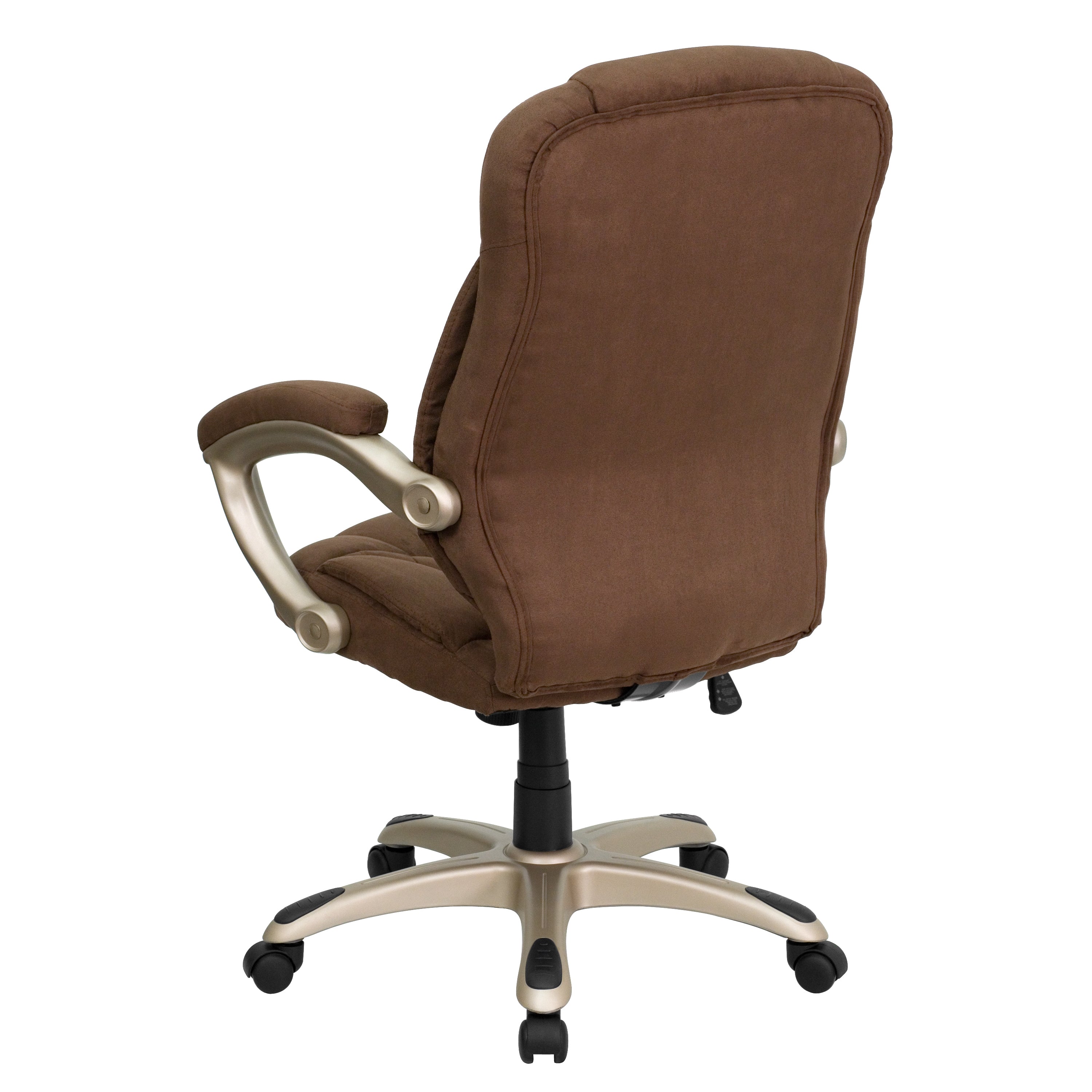 Jessie High Back Brown Microfiber Contemporary Executive Swivel Ergonomic Office Chair with Arms