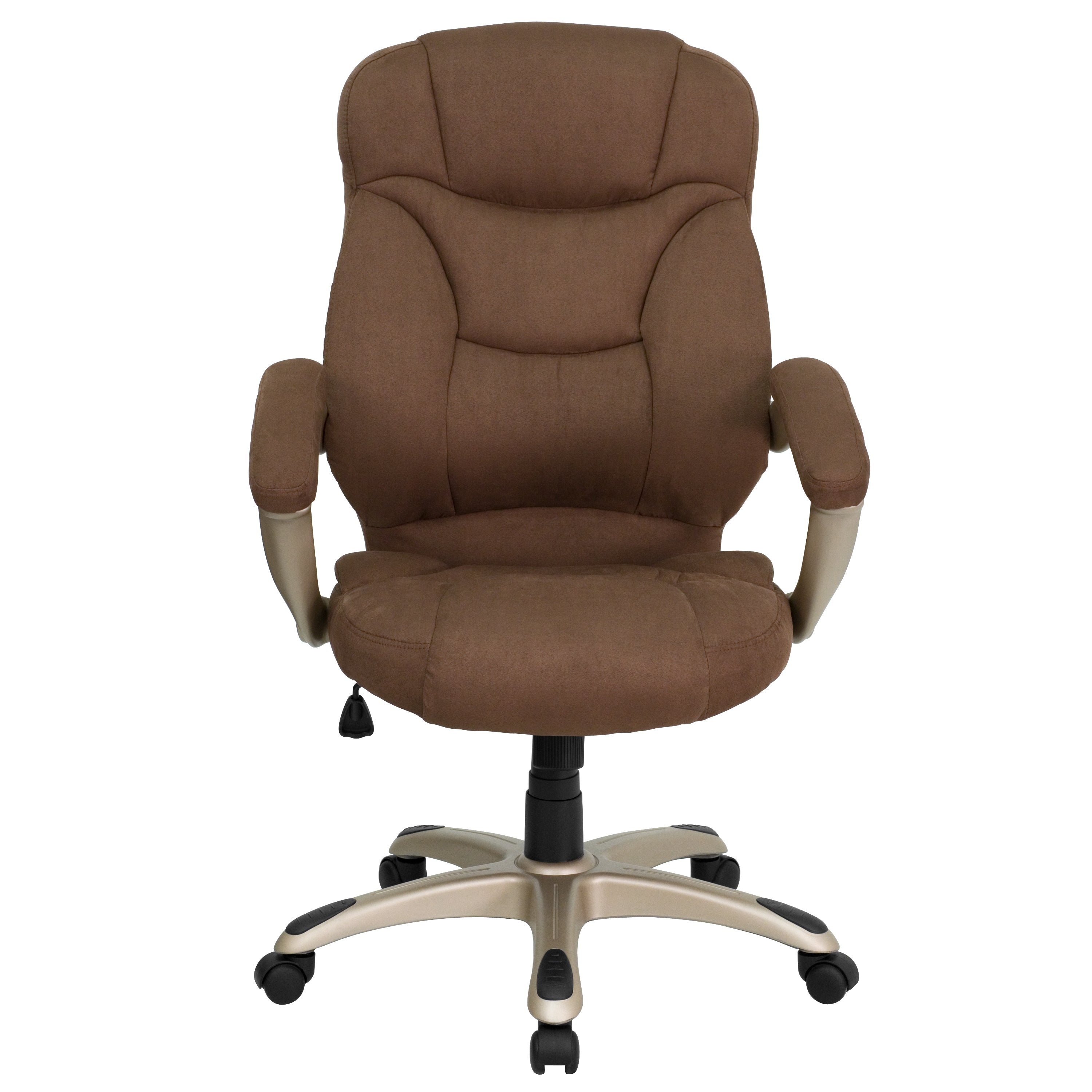 Jessie High Back Brown Microfiber Contemporary Executive Swivel Ergonomic Office Chair with Arms