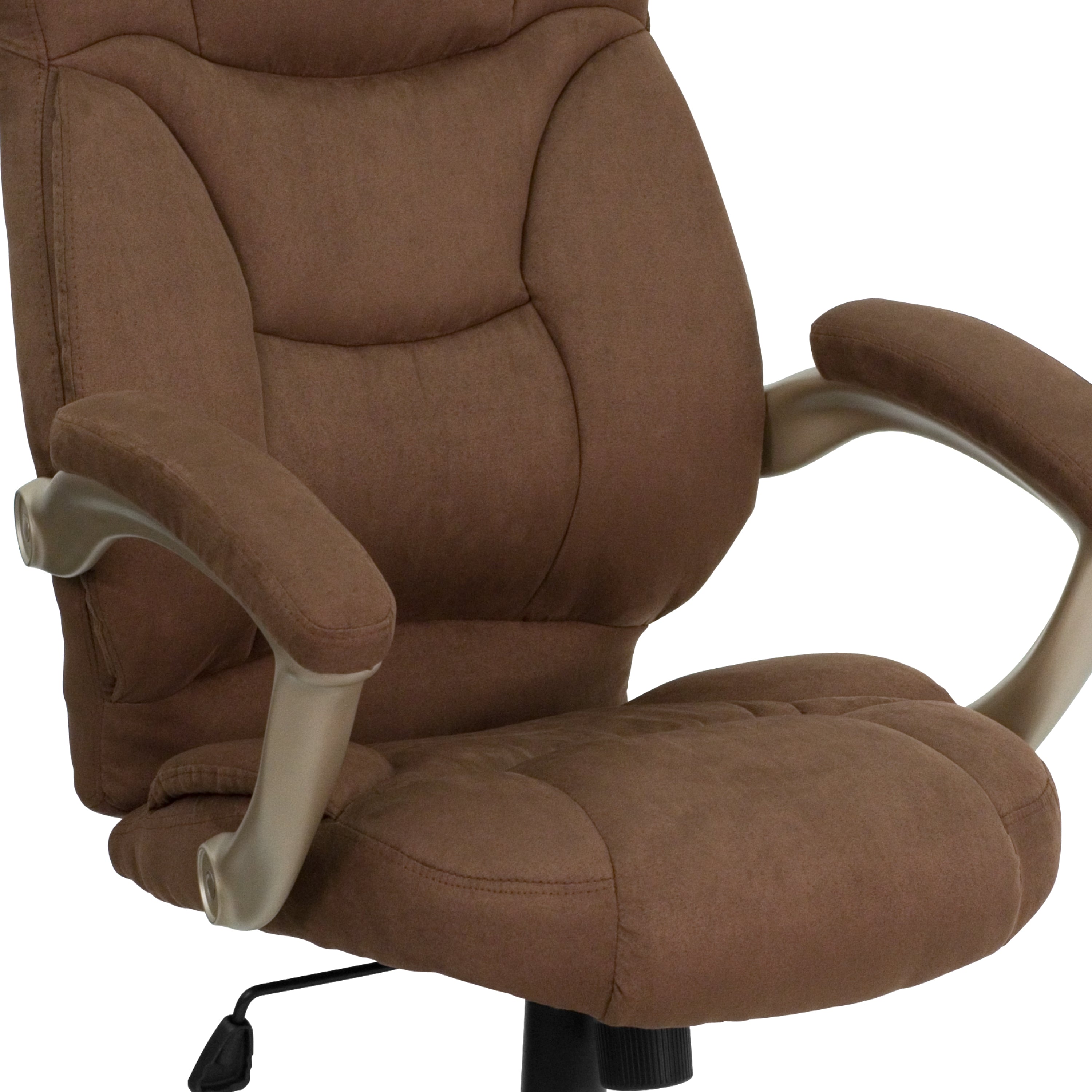 Jessie High Back Brown Microfiber Contemporary Executive Swivel Ergonomic Office Chair with Arms