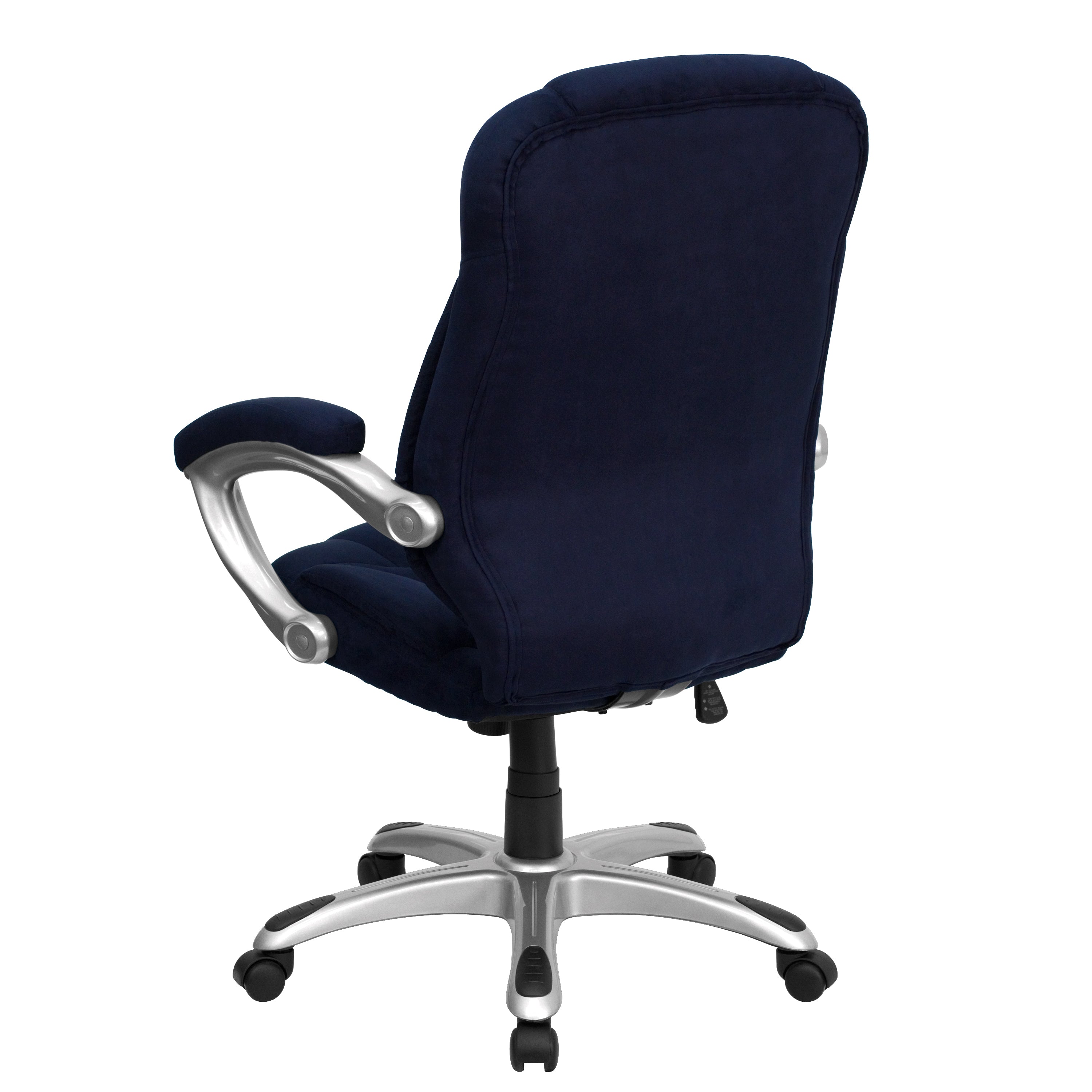 Jessie High Back Navy Blue Microfiber Contemporary Executive Swivel Ergonomic Office Chair with Arms