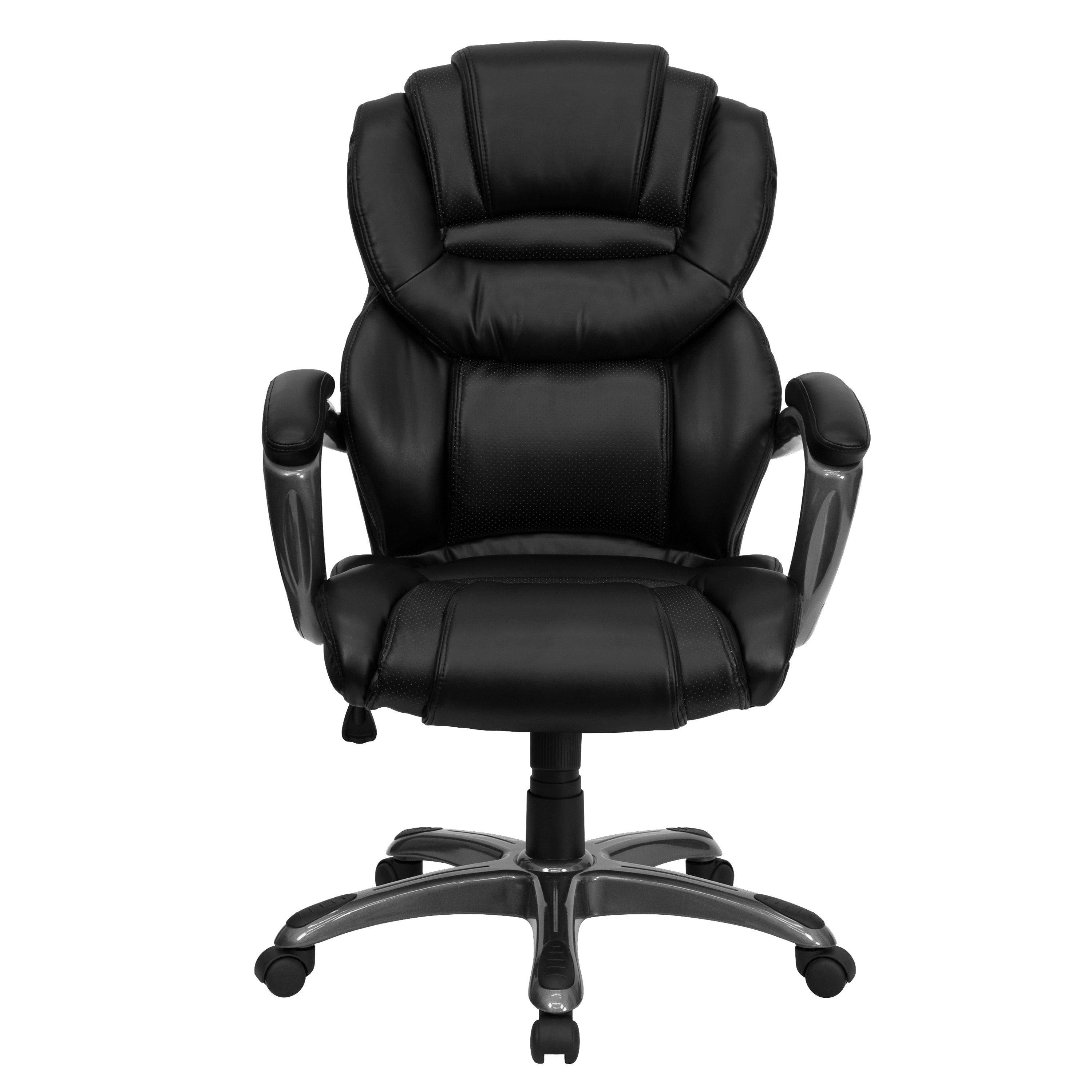 Stella High Back Black LeatherSoft Executive Swivel Ergonomic Office Chair with Arms