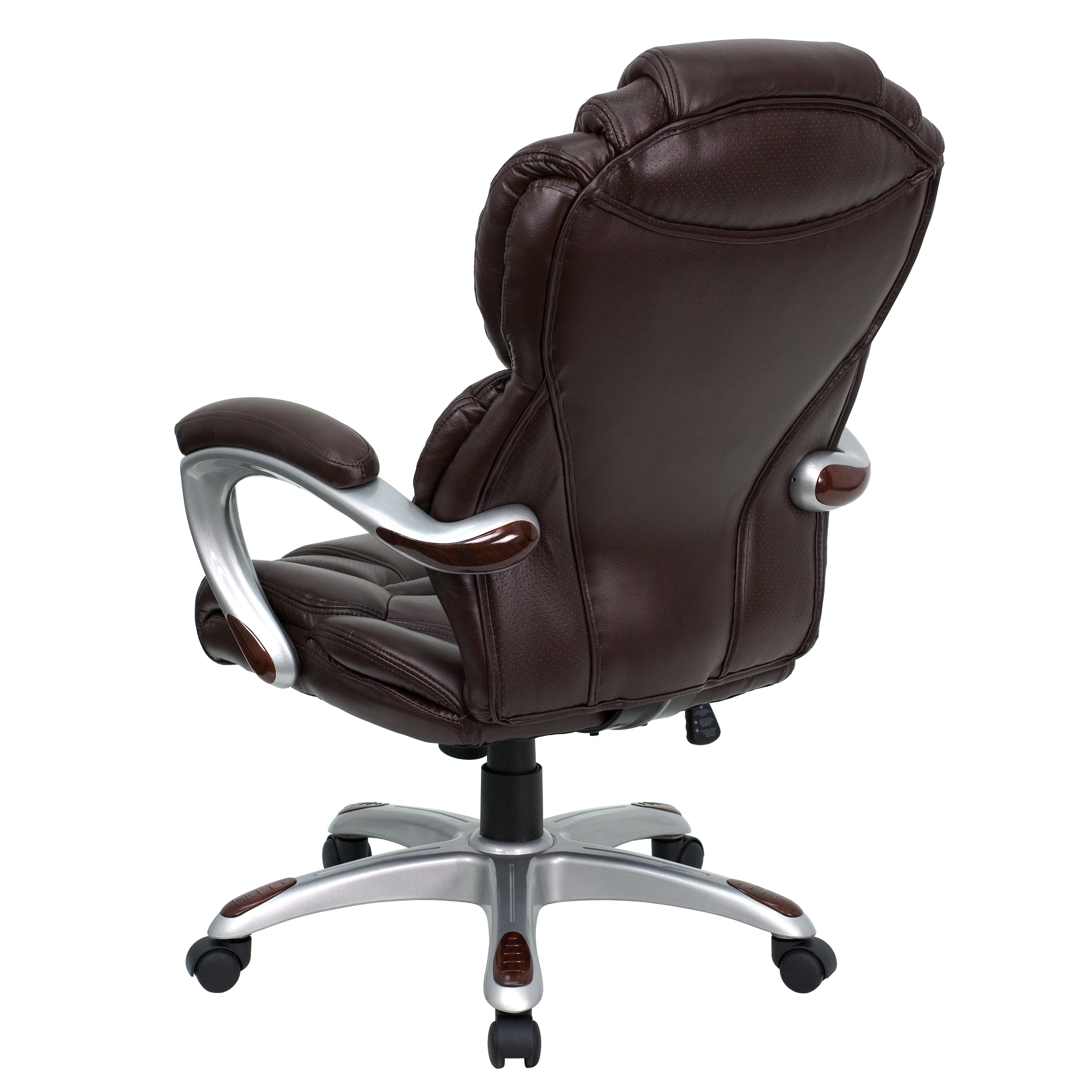 Stella High Back Brown LeatherSoft Executive Swivel Ergonomic Office Chair with Arms