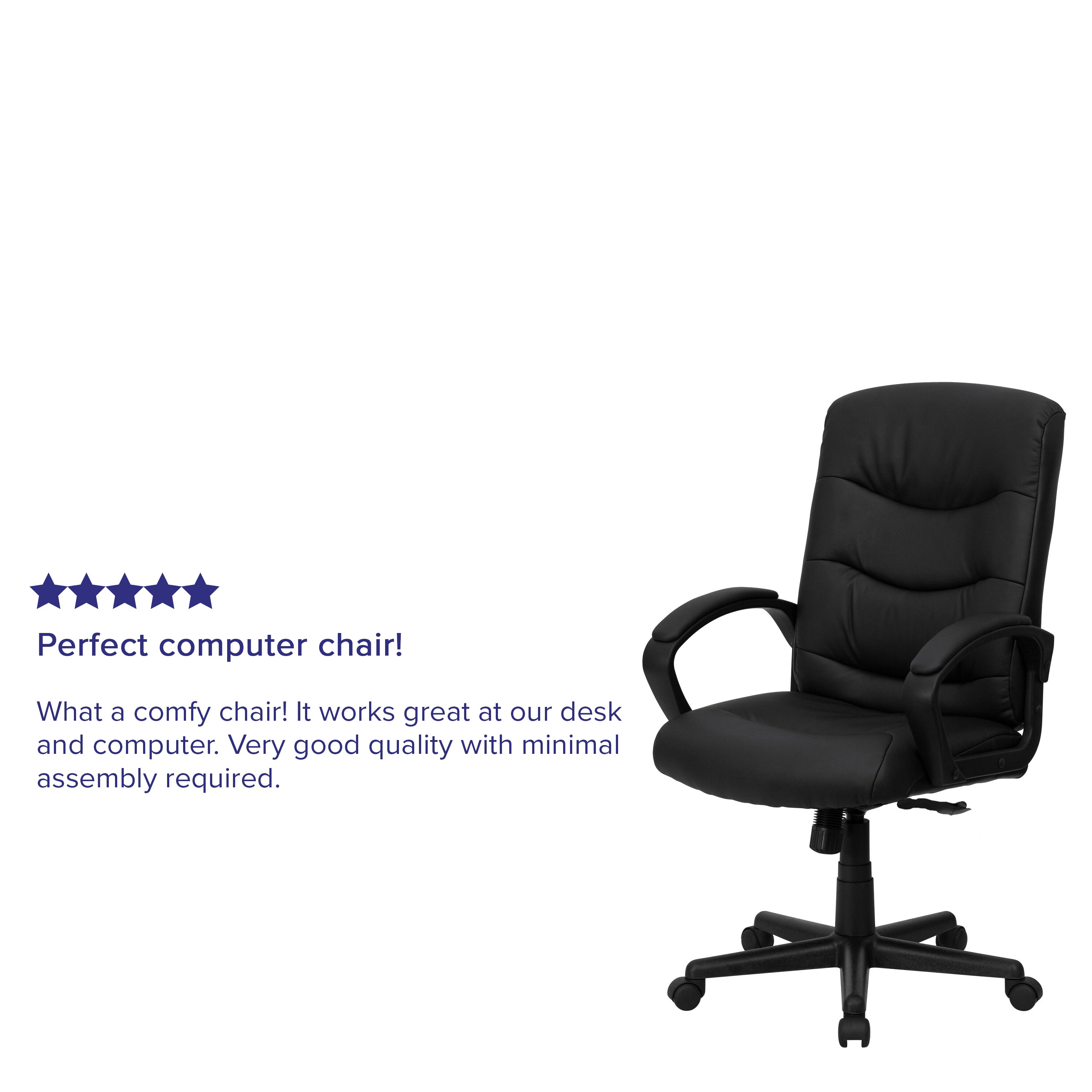 Chelsea Mid-Back Black LeatherSoft Executive Swivel Office Chair with Three Line Horizontal Stitch Back and Arms