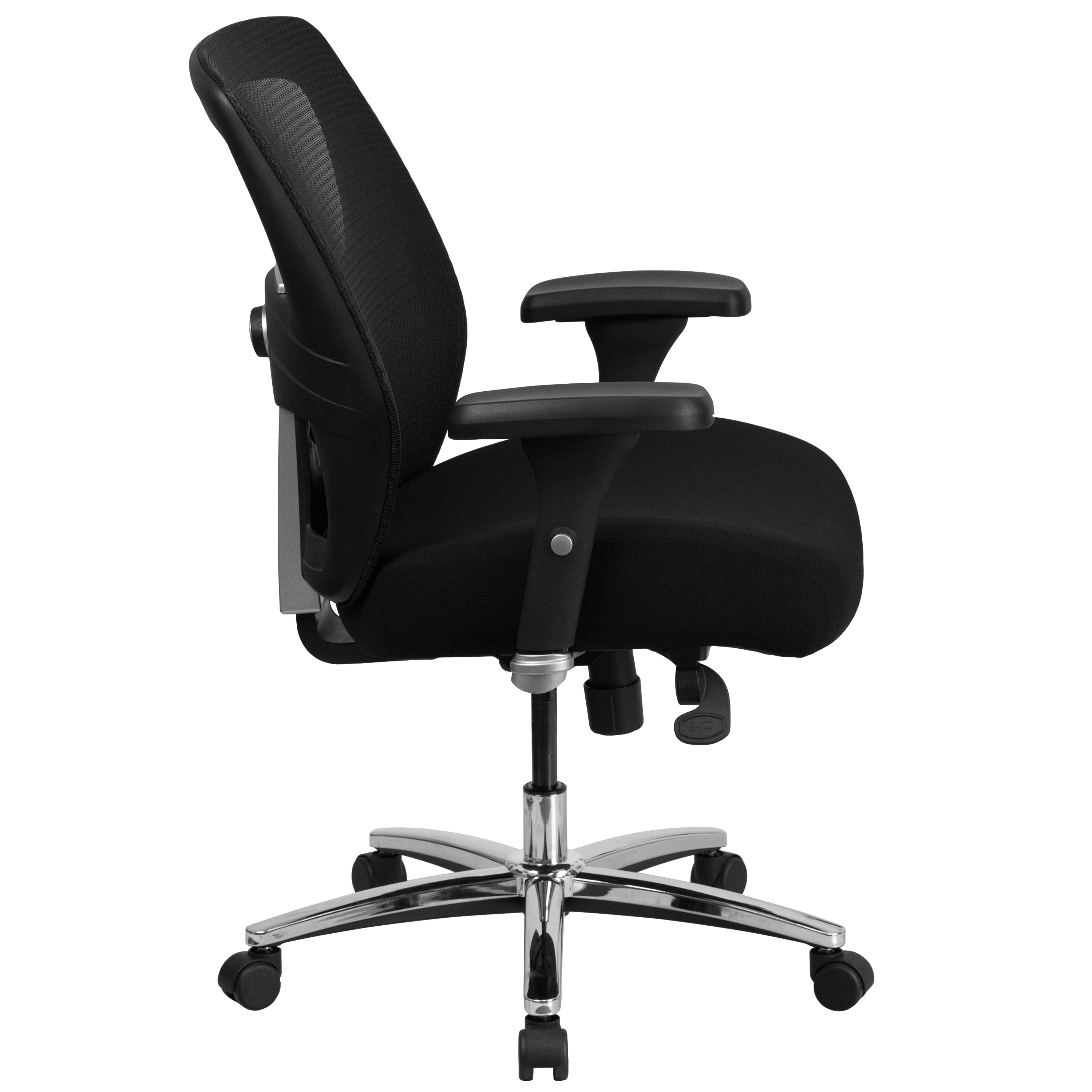 HERCULES Series 24/7 Intensive Use Big & Tall 500 lb. Rated Black Mesh Executive Ergonomic Office Chair with Ratchet Back