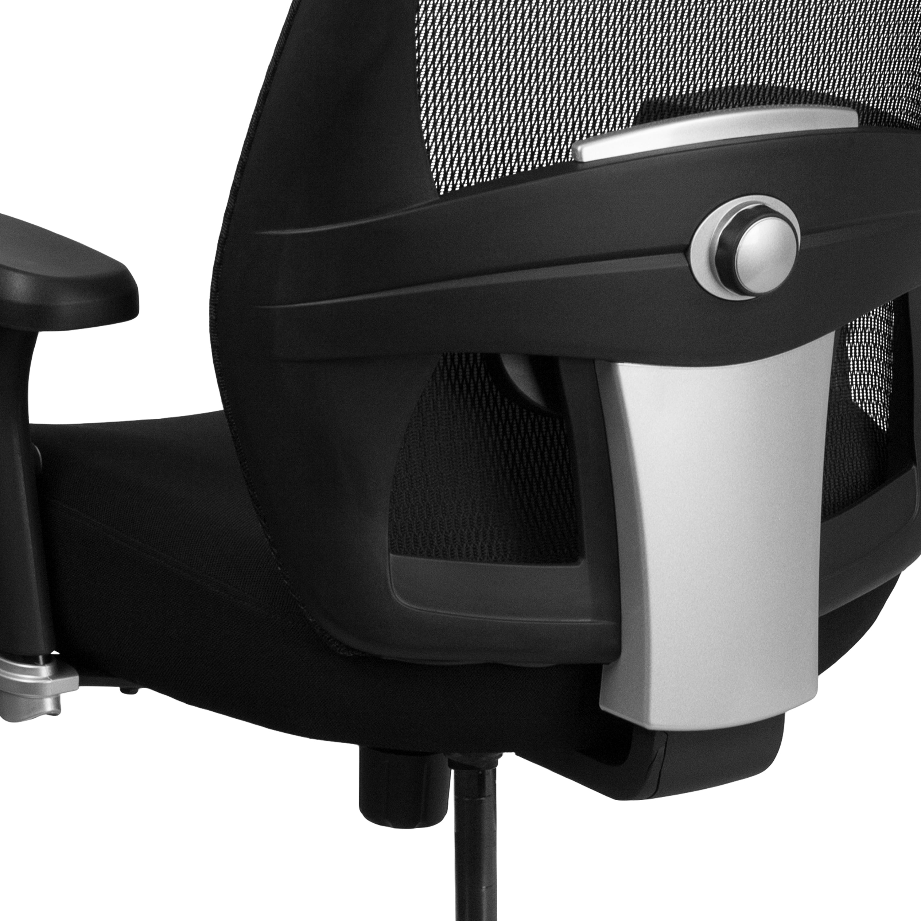 HERCULES Series 24/7 Intensive Use Big & Tall 500 lb. Rated Black Mesh Executive Ergonomic Office Chair with Ratchet Back