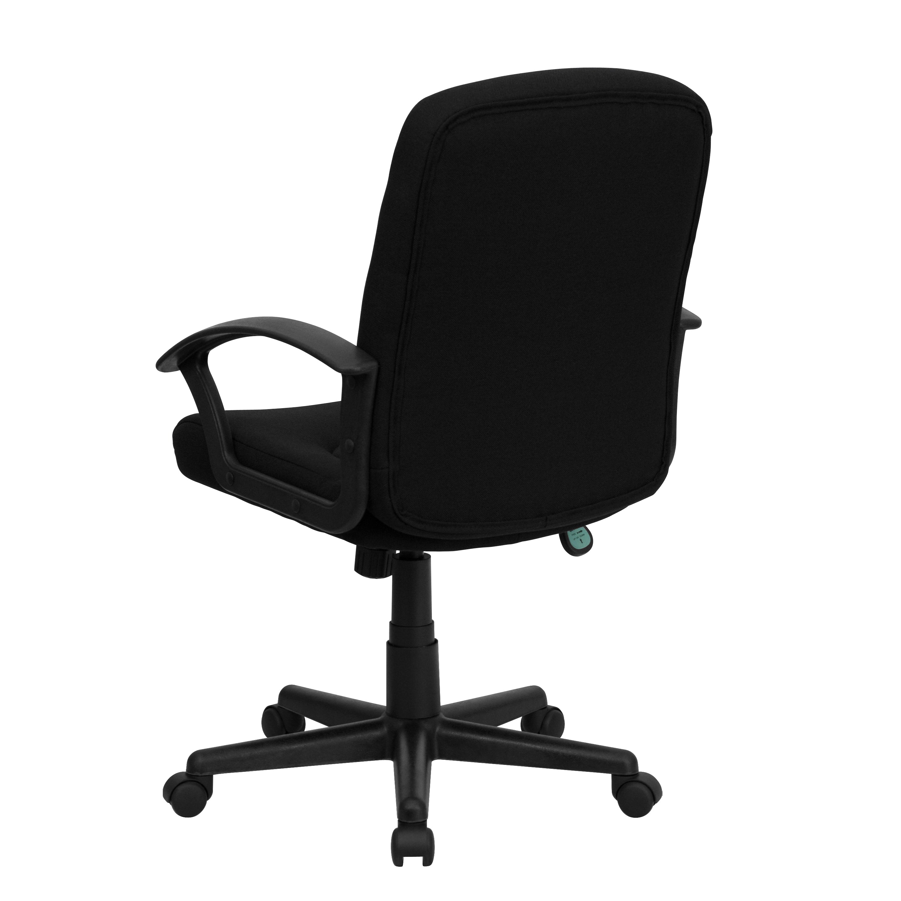 Garver Mid-Back Black Fabric Executive Swivel Office Chair with Nylon Arms