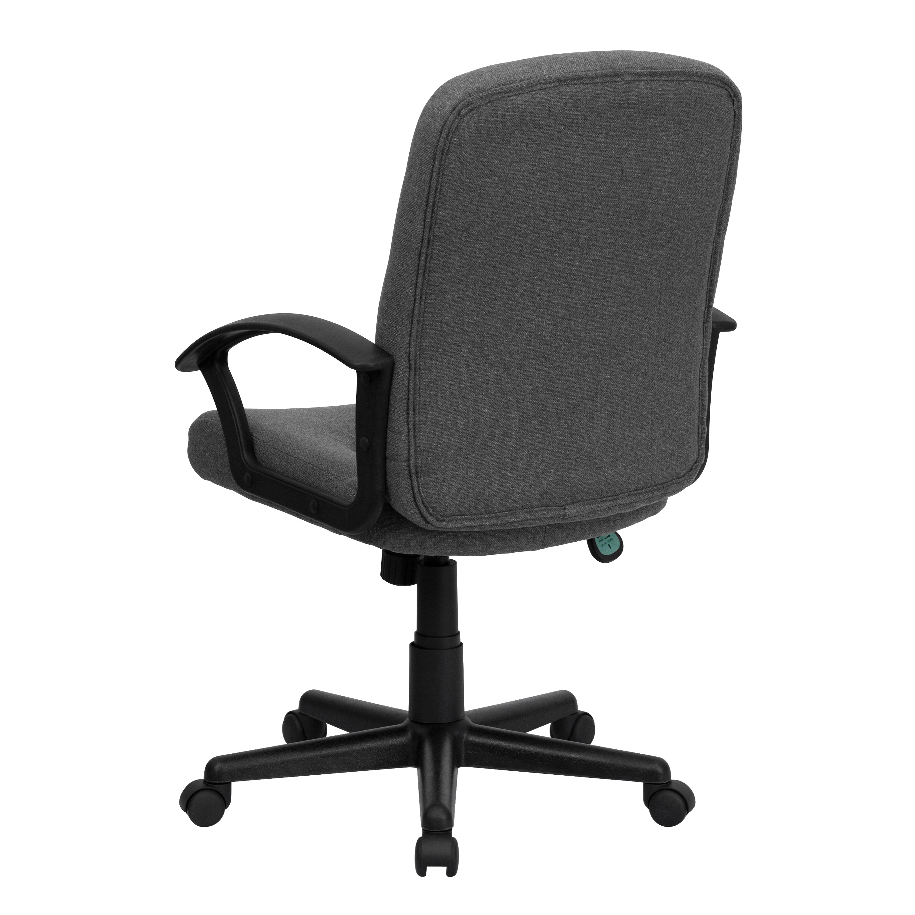 Garver Mid-Back Gray Fabric Executive Swivel Office Chair with Nylon Arms
