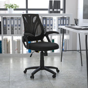 Sam Mid-Back Designer Black Mesh Swivel Task Office Chair with Open Arms