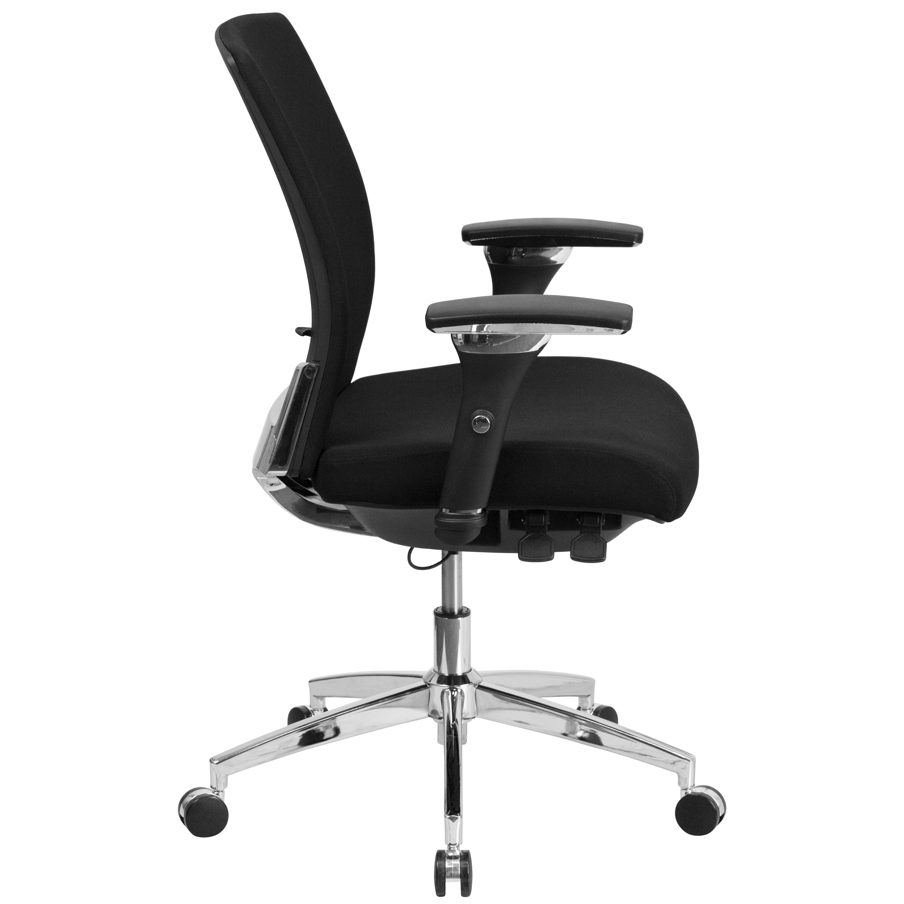 HERCULES Series 24/7 Intensive Use 300 lb. Rated Black Fabric Multifunction Ergonomic Office Chair with Seat Slider