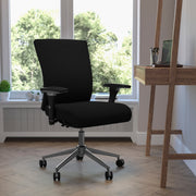 HERCULES Series 24/7 Intensive Use 300 lb. Rated Black Fabric Multifunction Ergonomic Office Chair with Seat Slider
