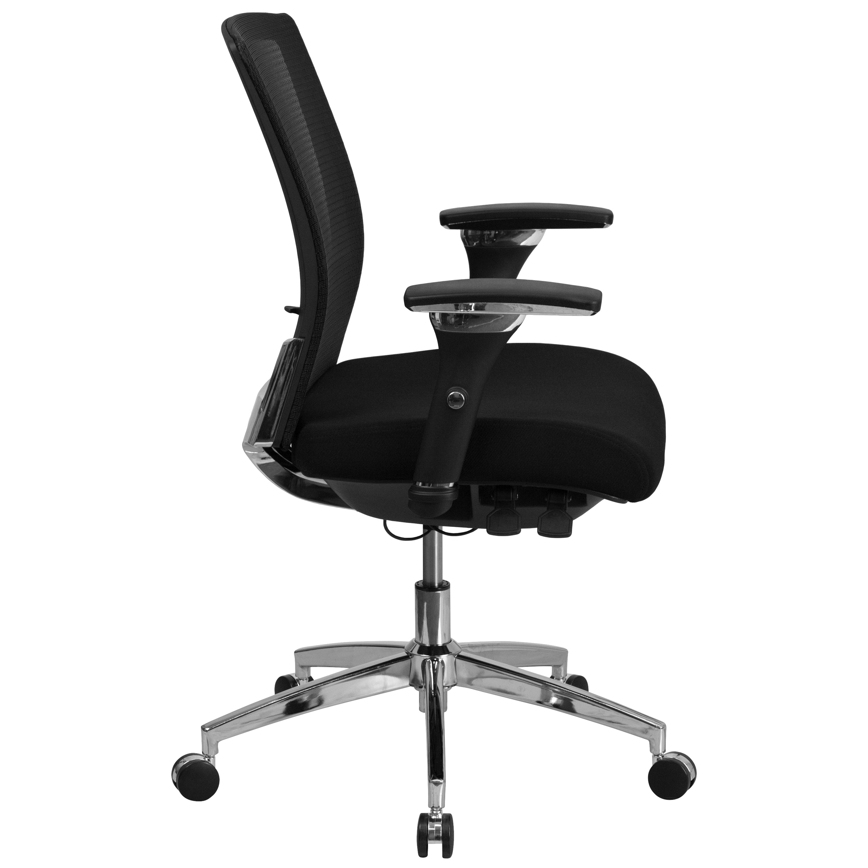 HERCULES Series 24/7 Intensive Use 300 lb. Rated Black Mesh Multifunction Ergonomic Office Chair with Seat Slider