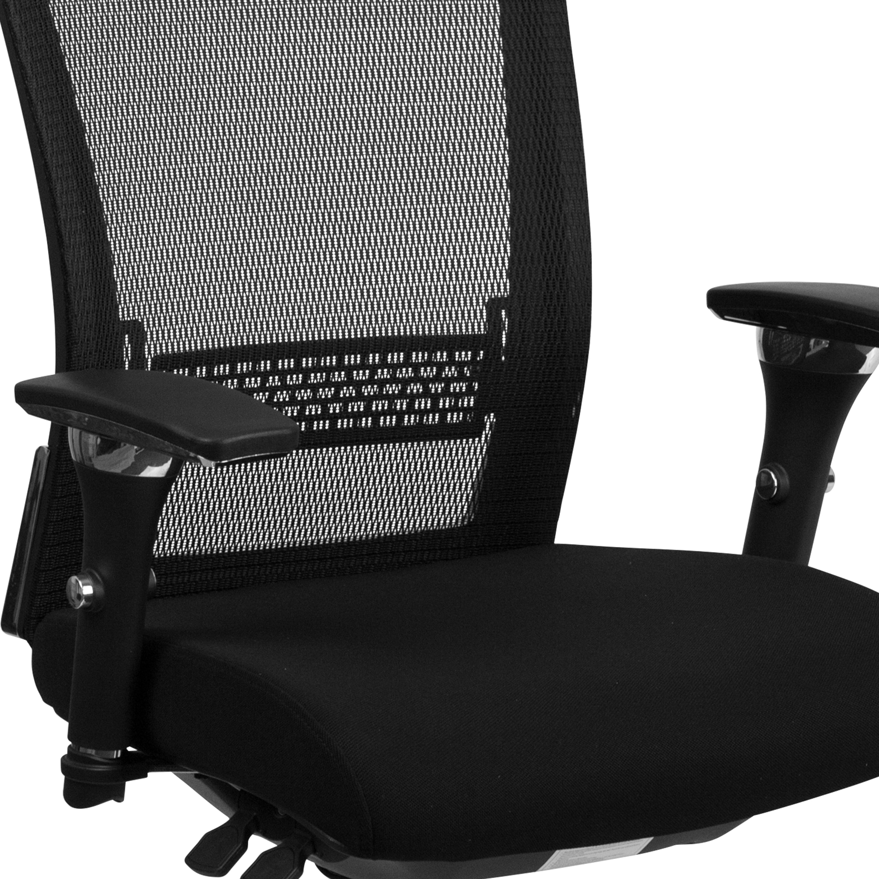 HERCULES Series 24/7 Intensive Use 300 lb. Rated Black Mesh Multifunction Ergonomic Office Chair with Seat Slider