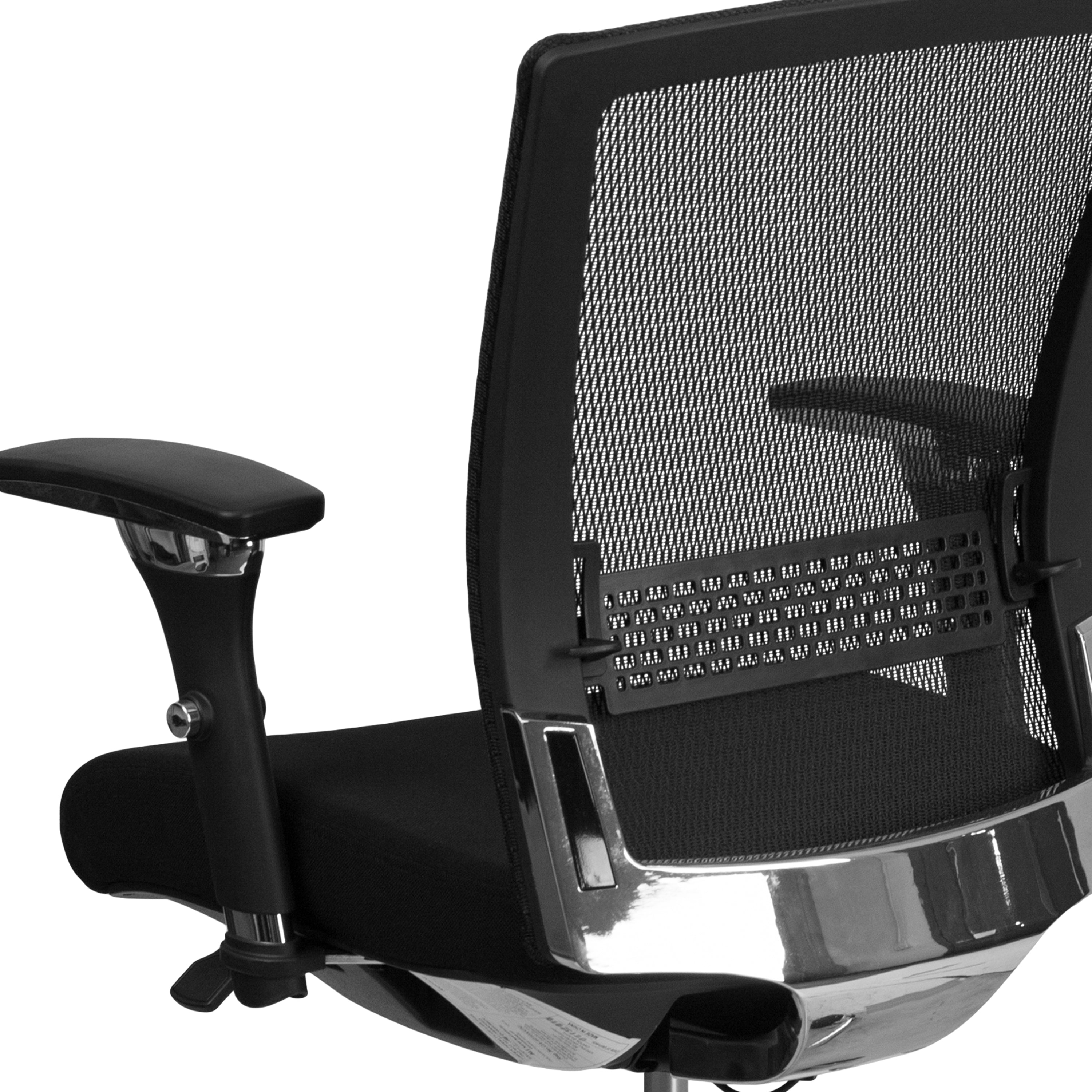 HERCULES Series 24/7 Intensive Use 300 lb. Rated Black Mesh Multifunction Ergonomic Office Chair with Seat Slider