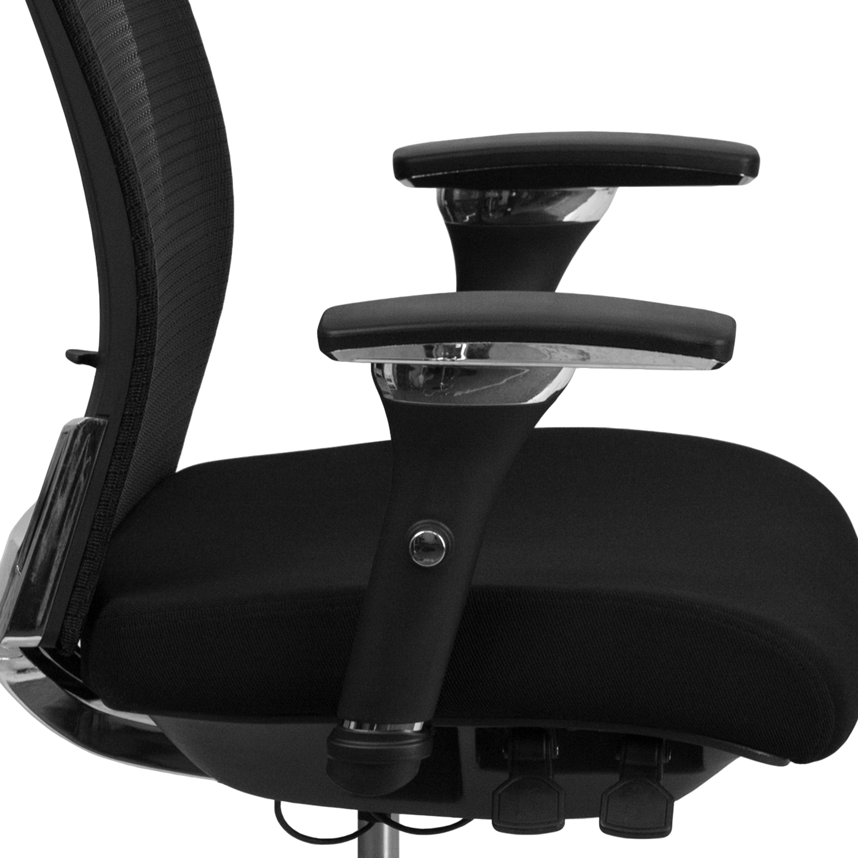 HERCULES Series 24/7 Intensive Use 300 lb. Rated Black Mesh Multifunction Ergonomic Office Chair with Seat Slider