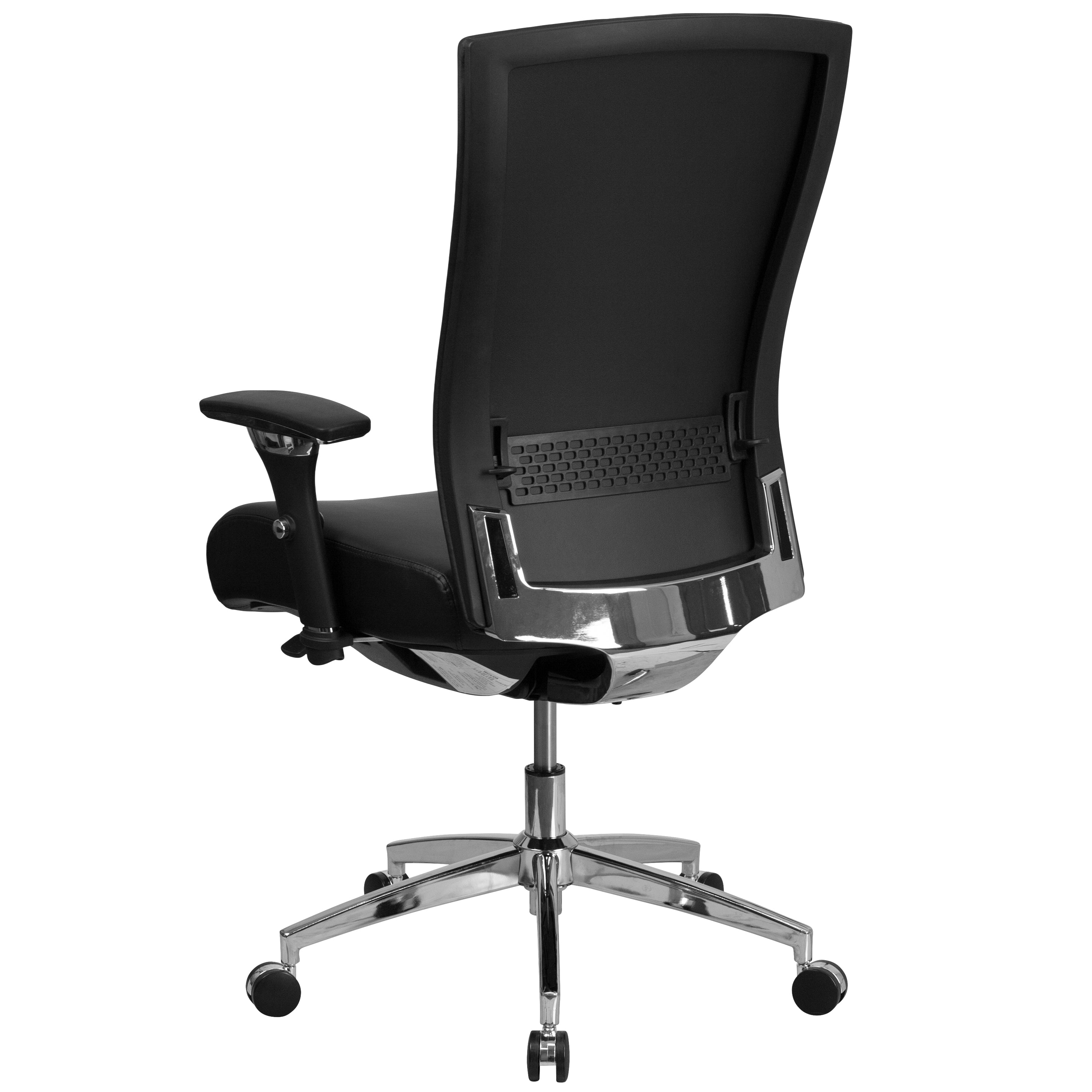 HERCULES Series 24/7 Intensive Use 300 lb. Rated Black LeatherSoft Multifunction Ergonomic Office Chair with Seat Slider