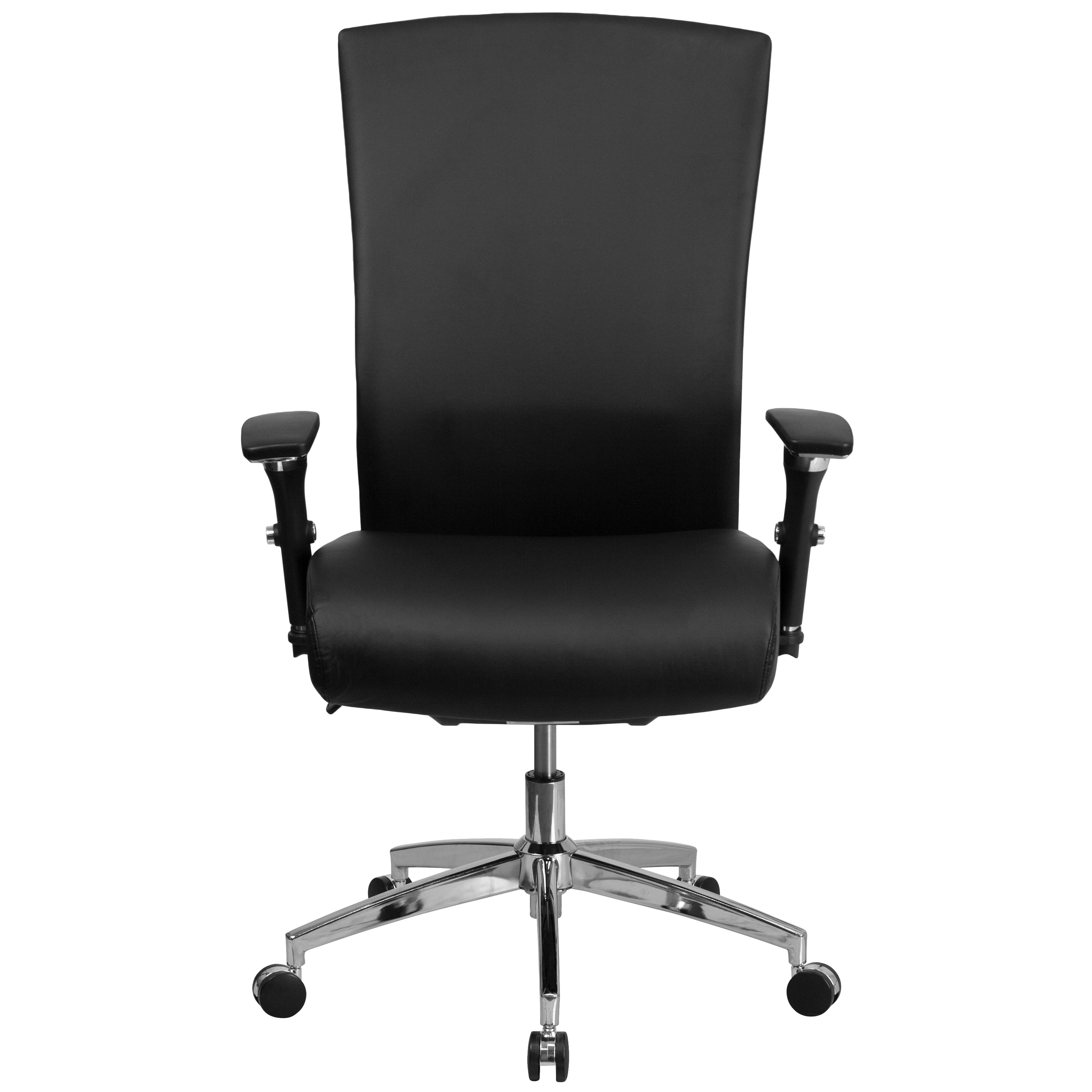 HERCULES Series 24/7 Intensive Use 300 lb. Rated Black LeatherSoft Multifunction Ergonomic Office Chair with Seat Slider